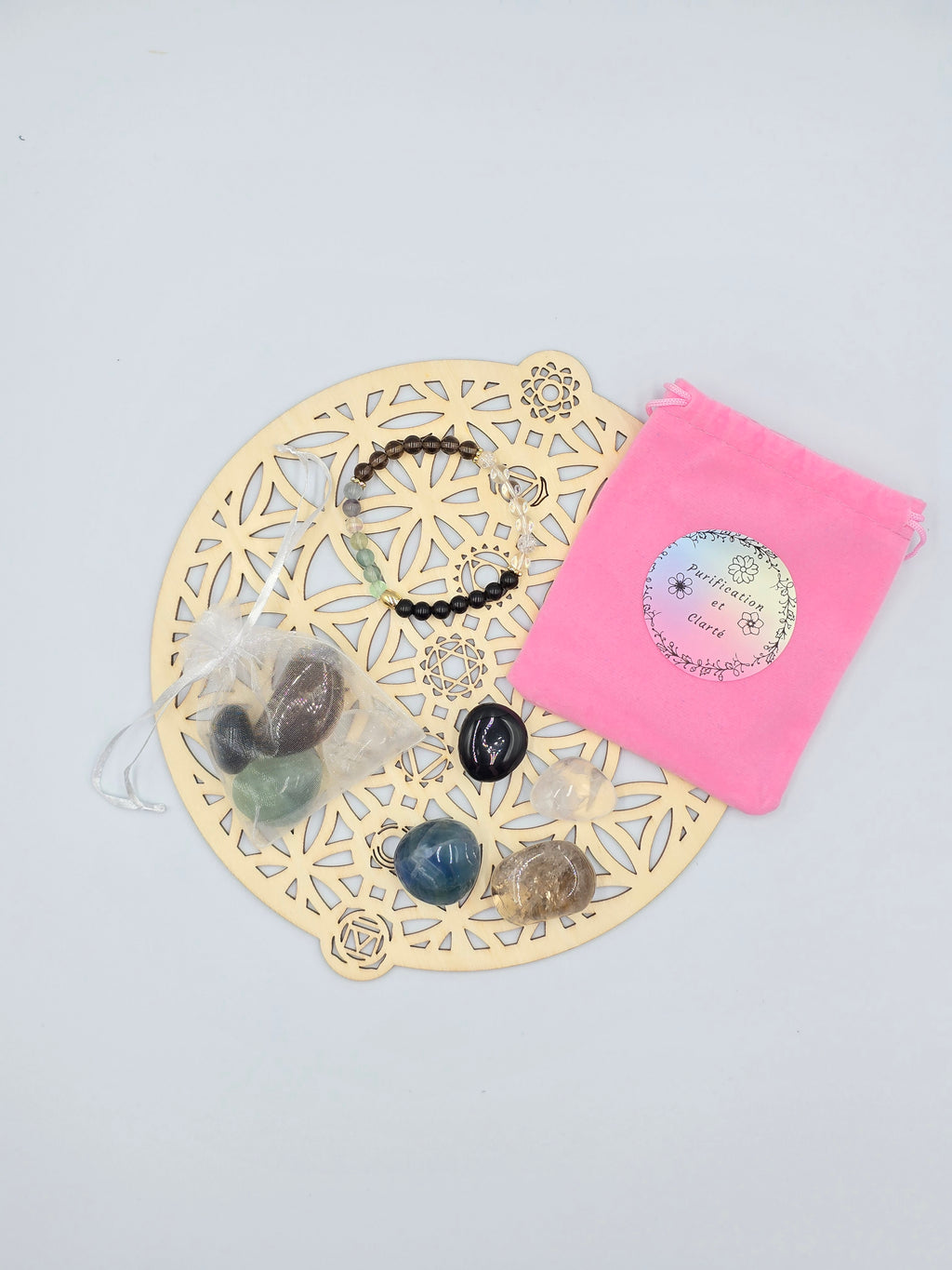 Bracelet Clarté et Purification - Cristal de Roche & Fluorite