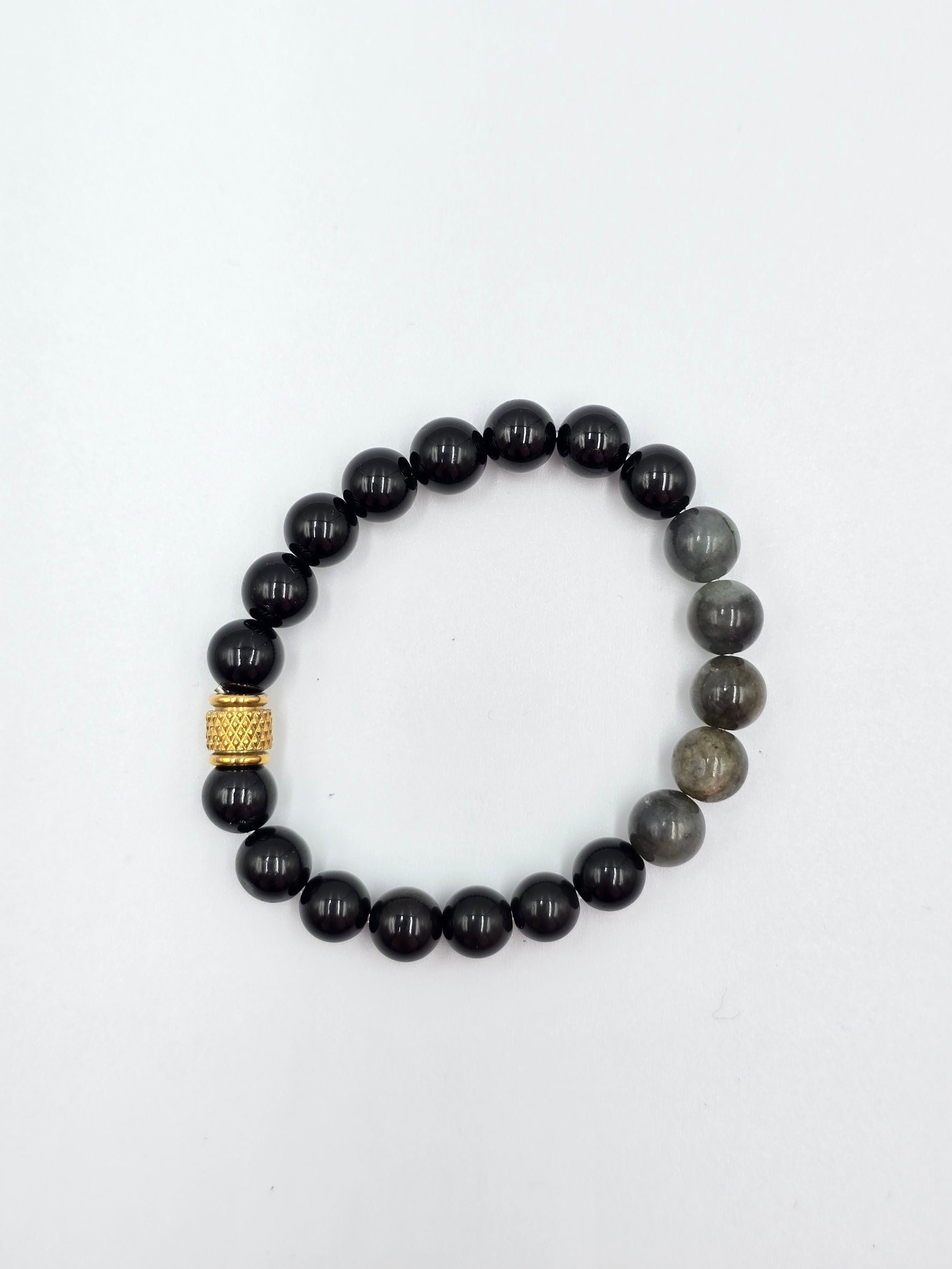 Bracelet Protection Énergétique - Œil Céleste & Tourmaline Noire - Lithothérapie