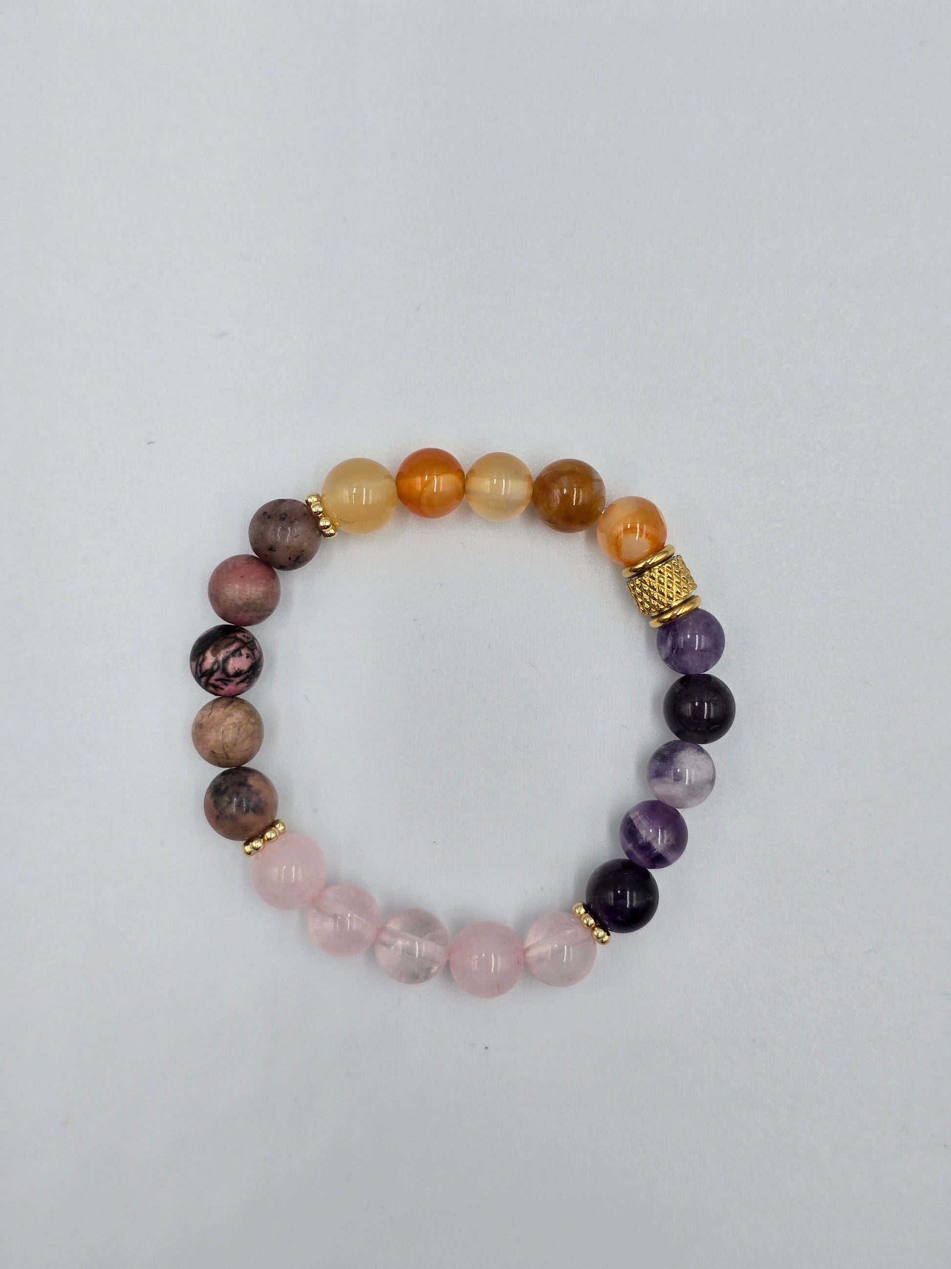 Bracelet Amour & Douceur - Quartz Rose & Rhodonite - Lithothérapie