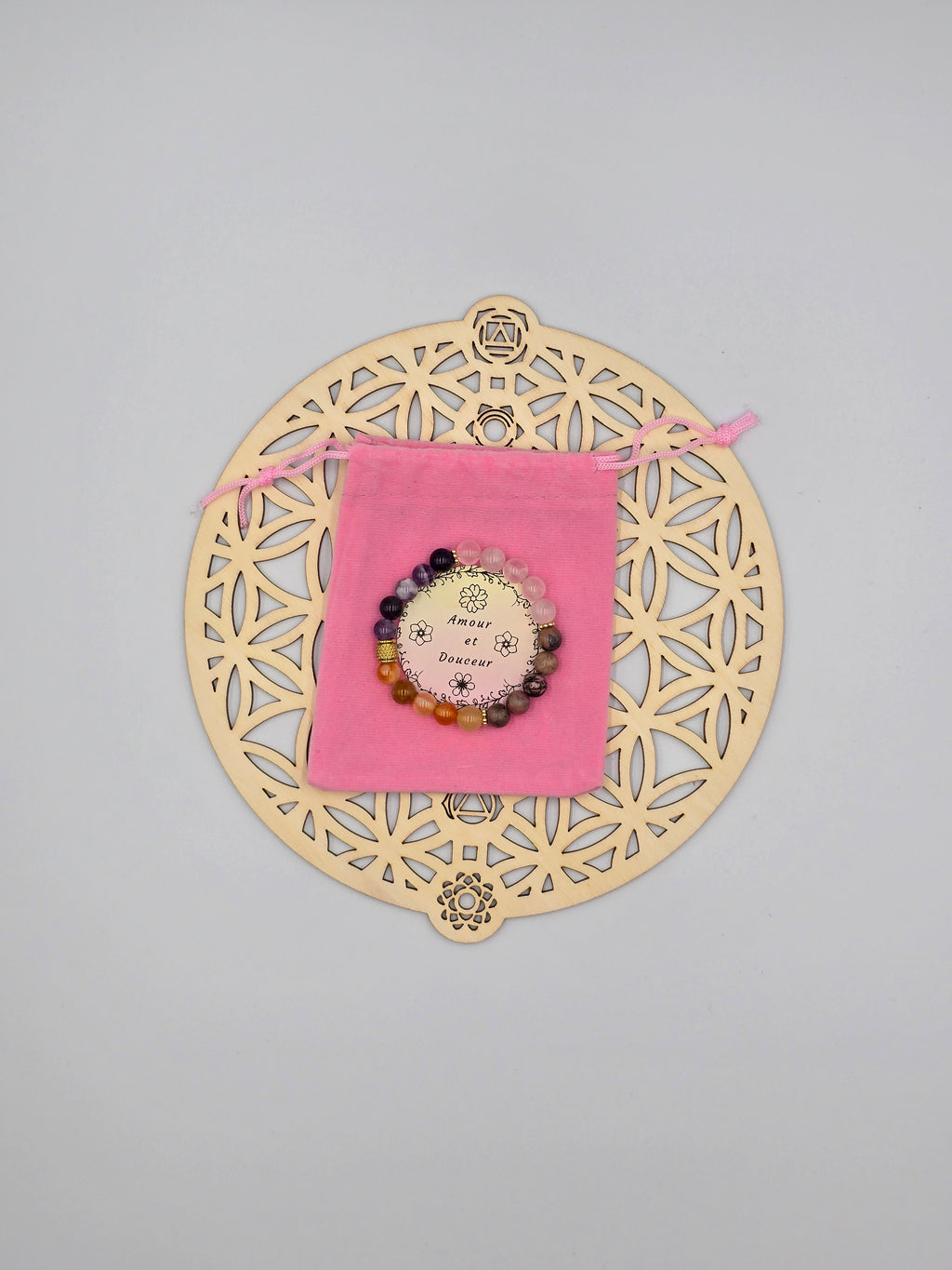 Rituel Complet Amour & Douceur - Pochon & Bracelet Lithothérapie