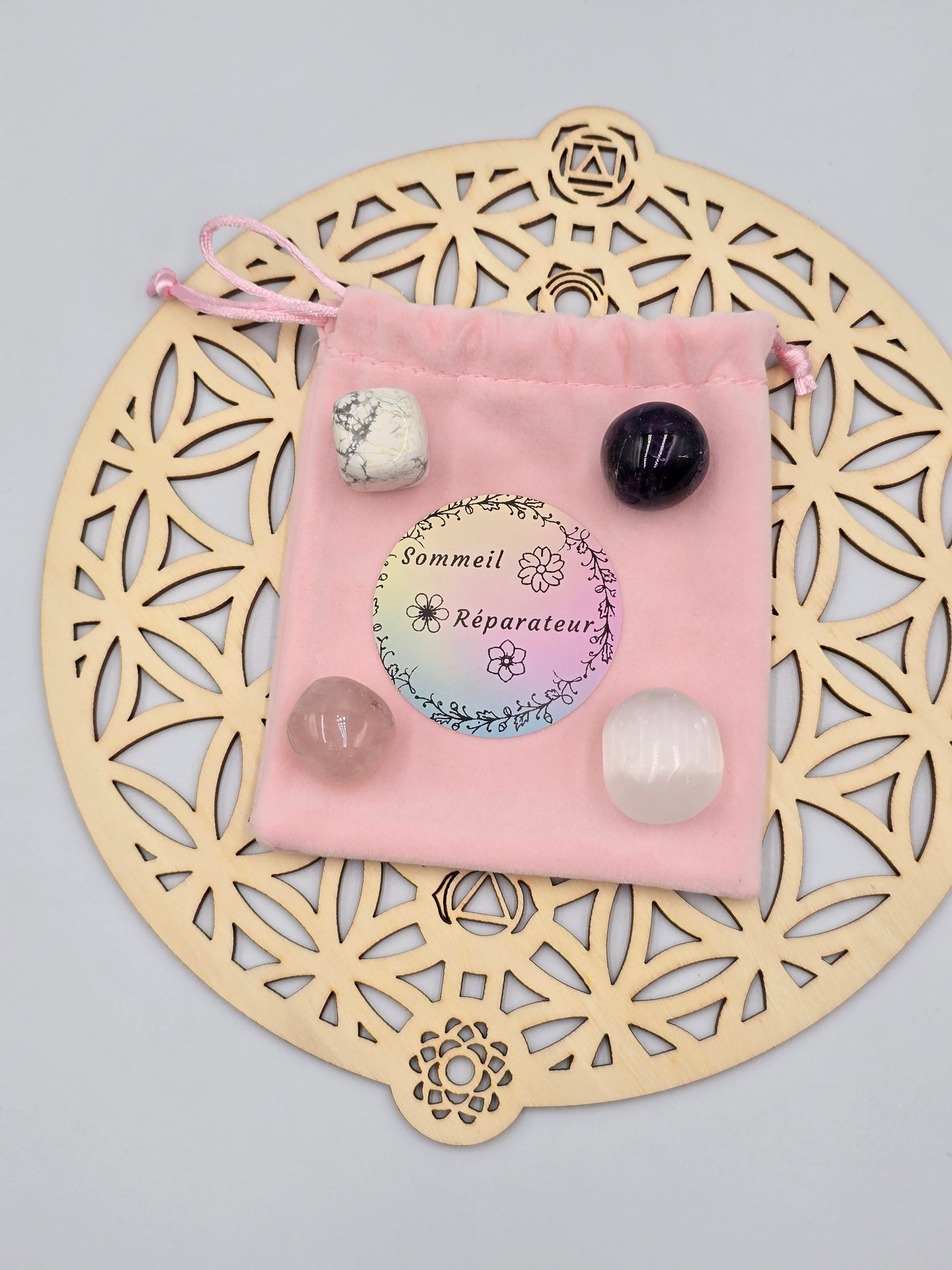 Rituel Complet Sommeil Réparateur - Pochon & Bracelet Lithothérapie