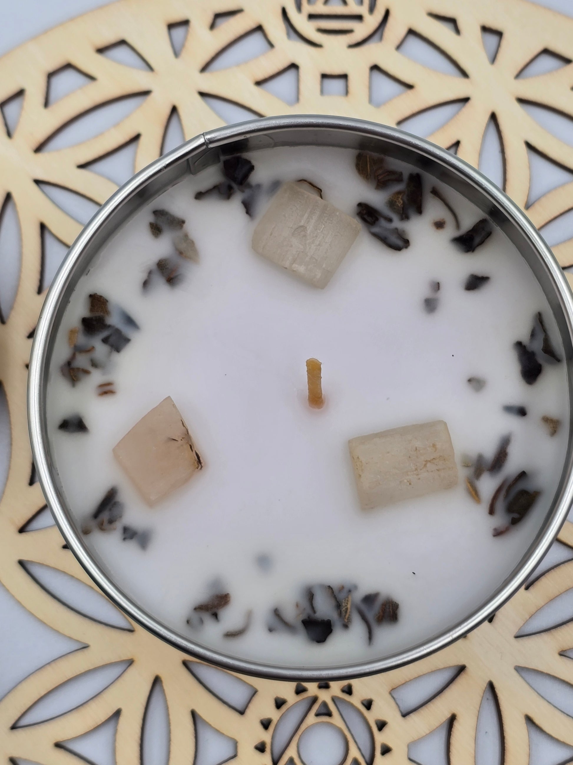 Bougie Sauge Blanche & Cristal de Roche - Purification & Protection 100g