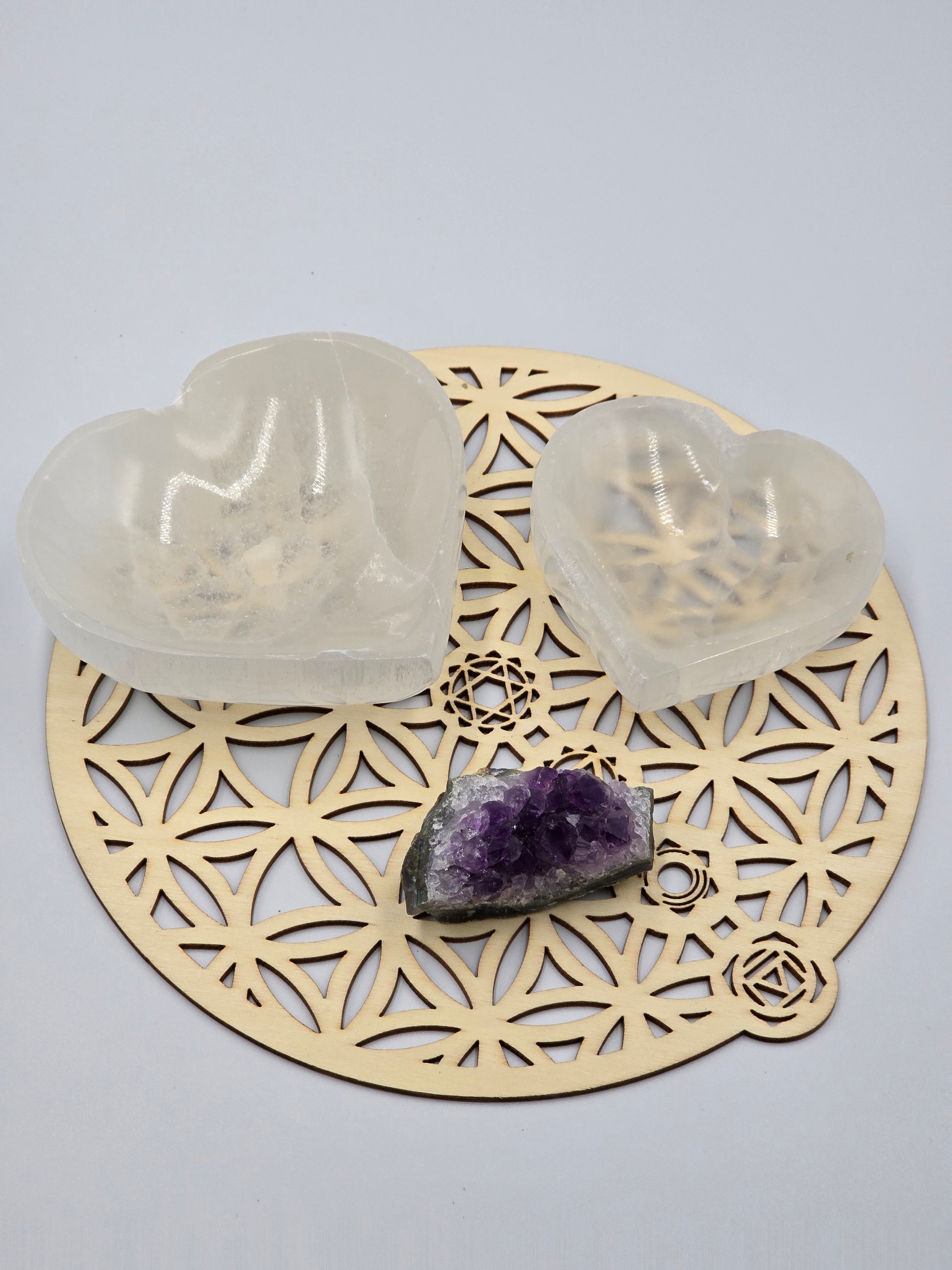 Bol Cœur en Sélénite - Purification & Rechargement Cristaux