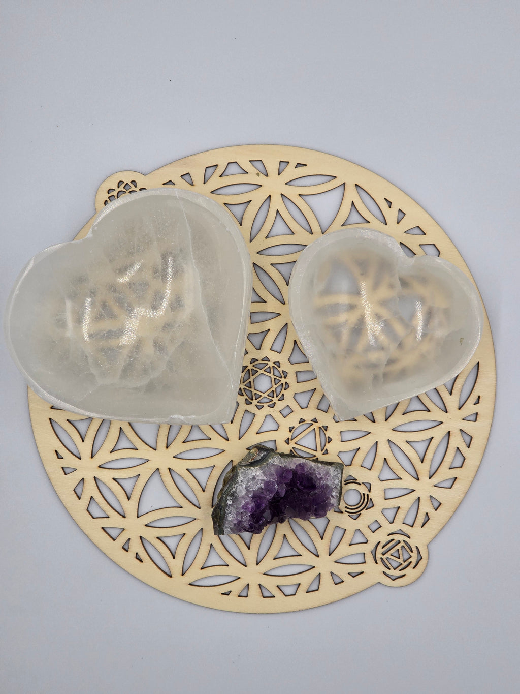 Bol Cœur en Sélénite - Purification & Rechargement Cristaux