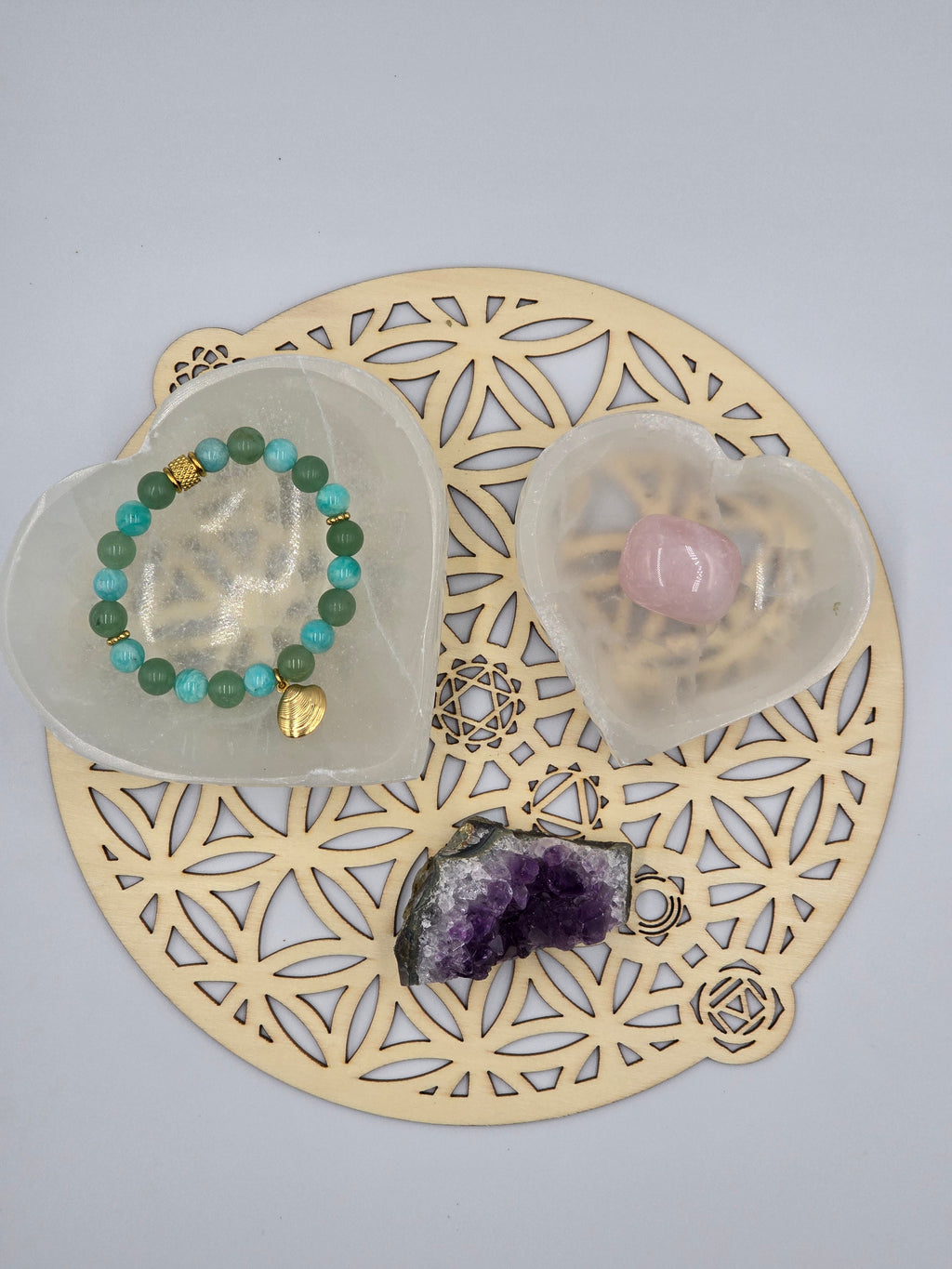 Bol Cœur en Sélénite - Purification & Rechargement Cristaux