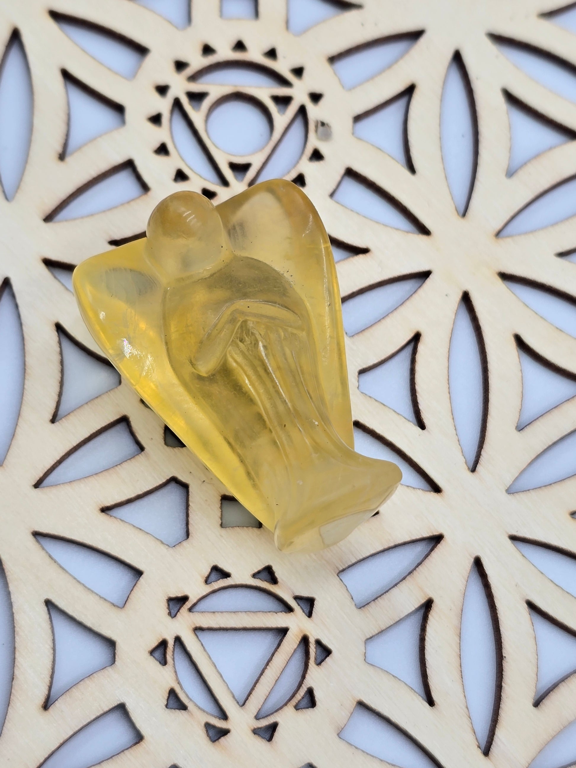 Ange en Pierre Naturelle - Fluorite ou Labradorite - Qualité Extra 40-50 mm