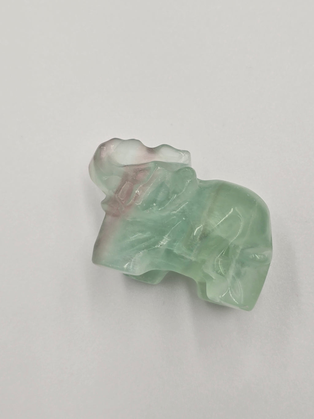 Éléphant en Pierre Naturelle - Cristal de Roche ou Fluorite - 40-50 mm