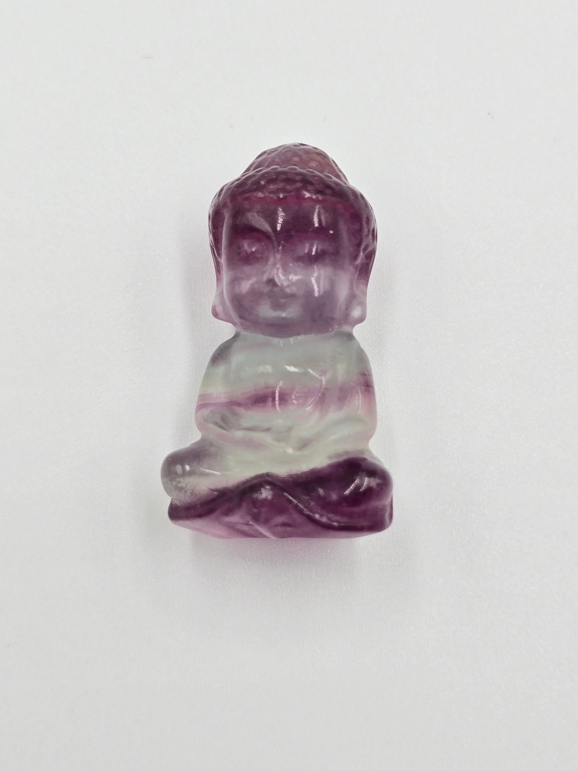 Bouddha Indien en Fluorite Multicolore - Qualité Extra 40 mm