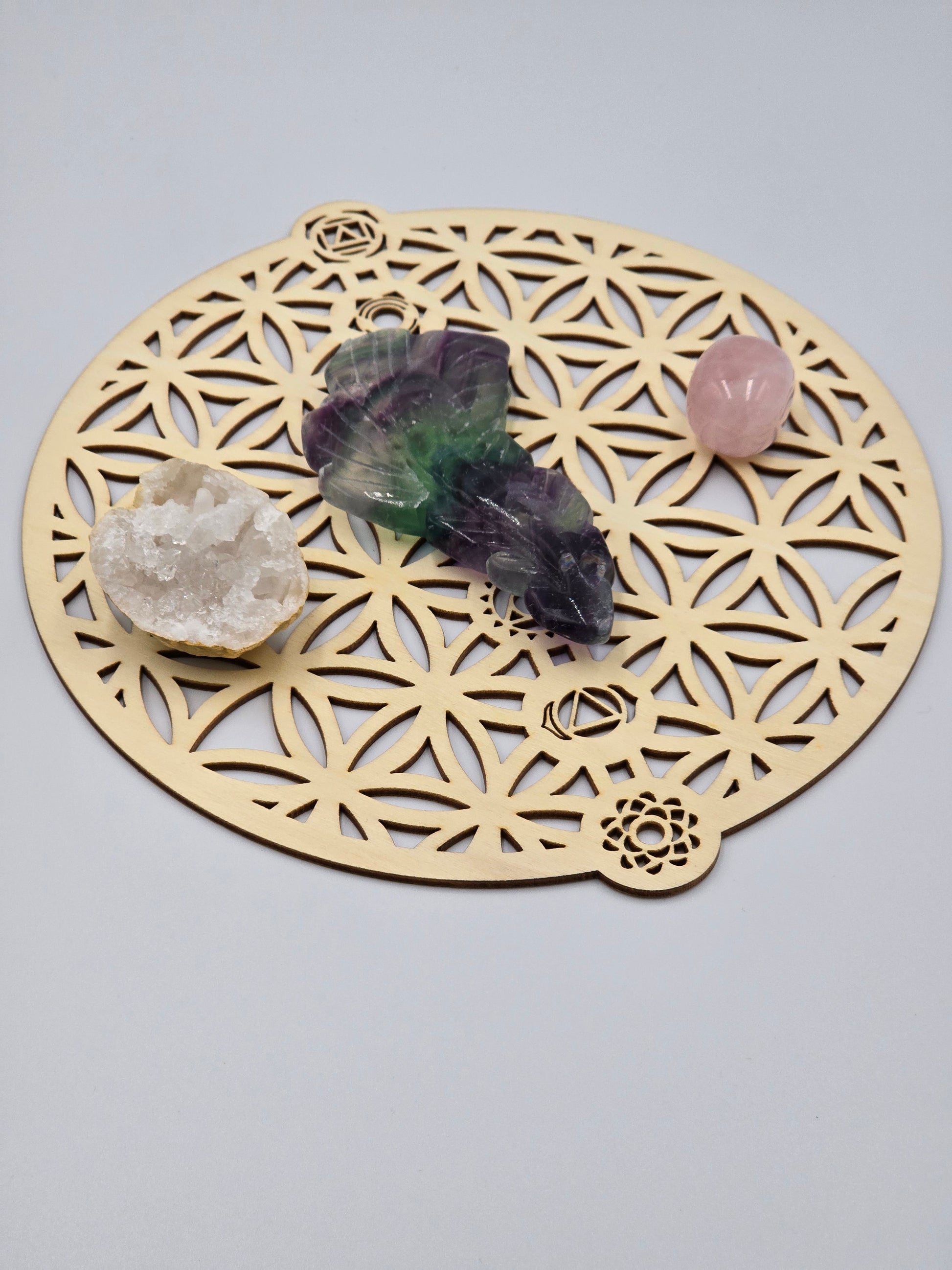 Plume en Fluorite Rainbow - Qualité Extra 90-110 mm