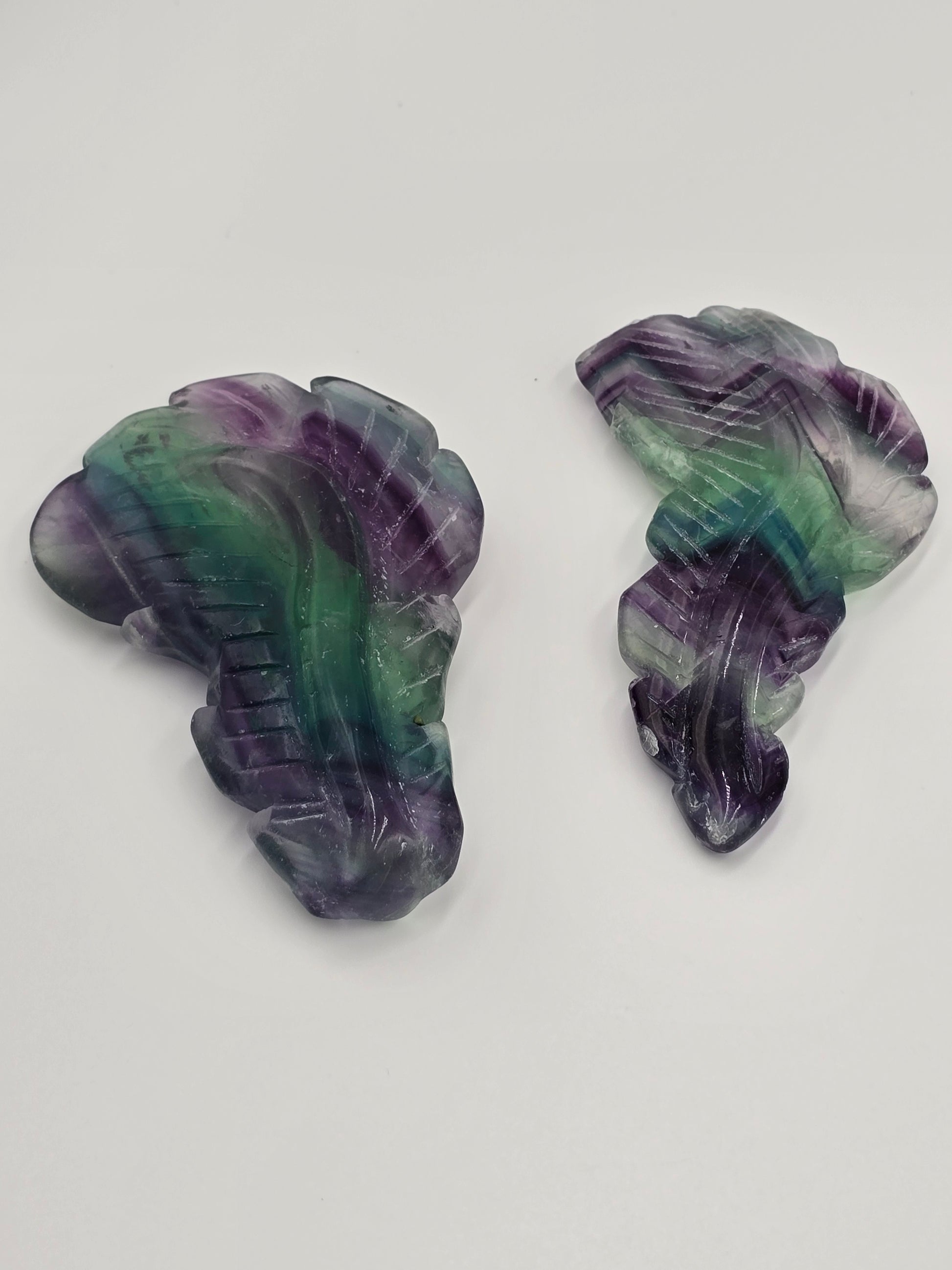 Plume en Fluorite Rainbow - Qualité Extra 90-110 mm