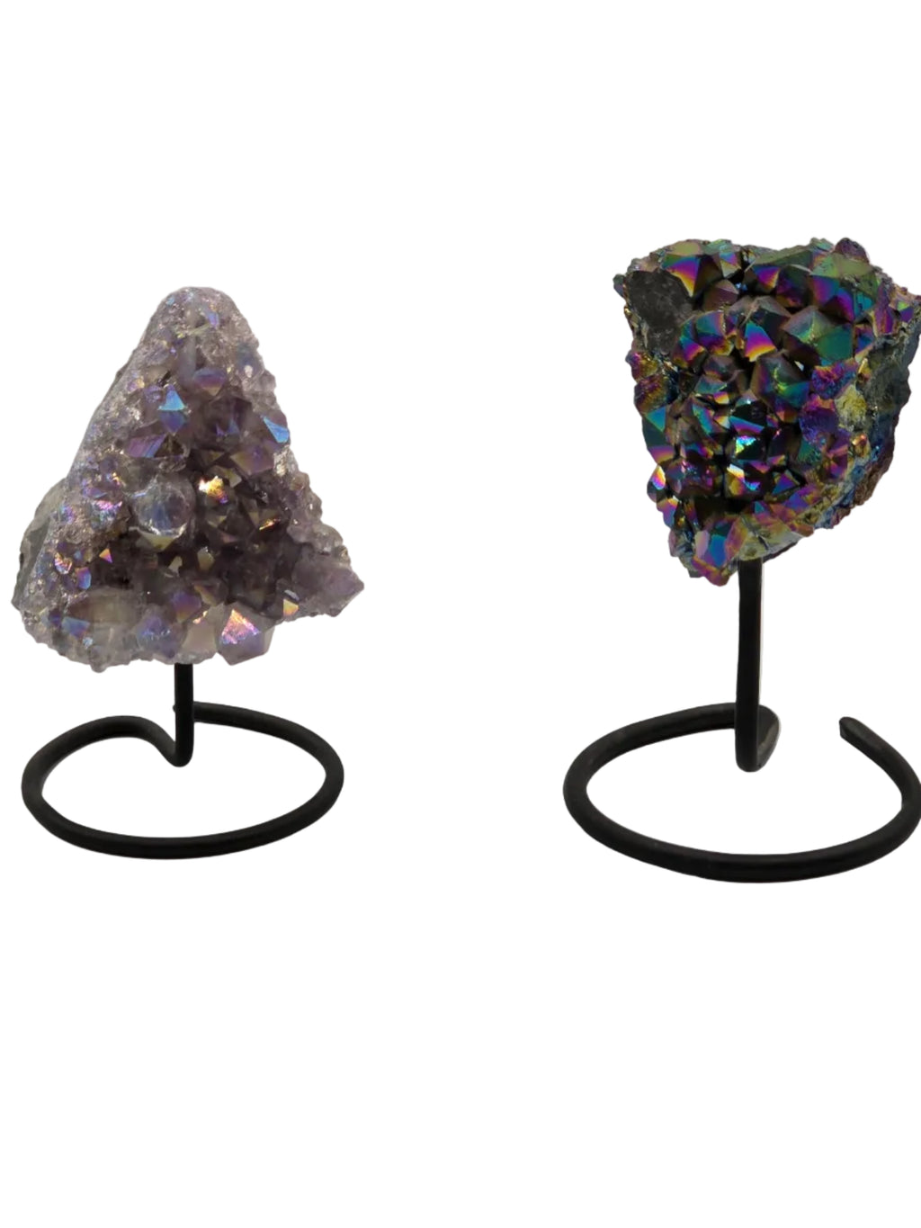 Druze Améthyste & Quartz Aura Perlé sur Présentoir - Qualité Extra 14 cm