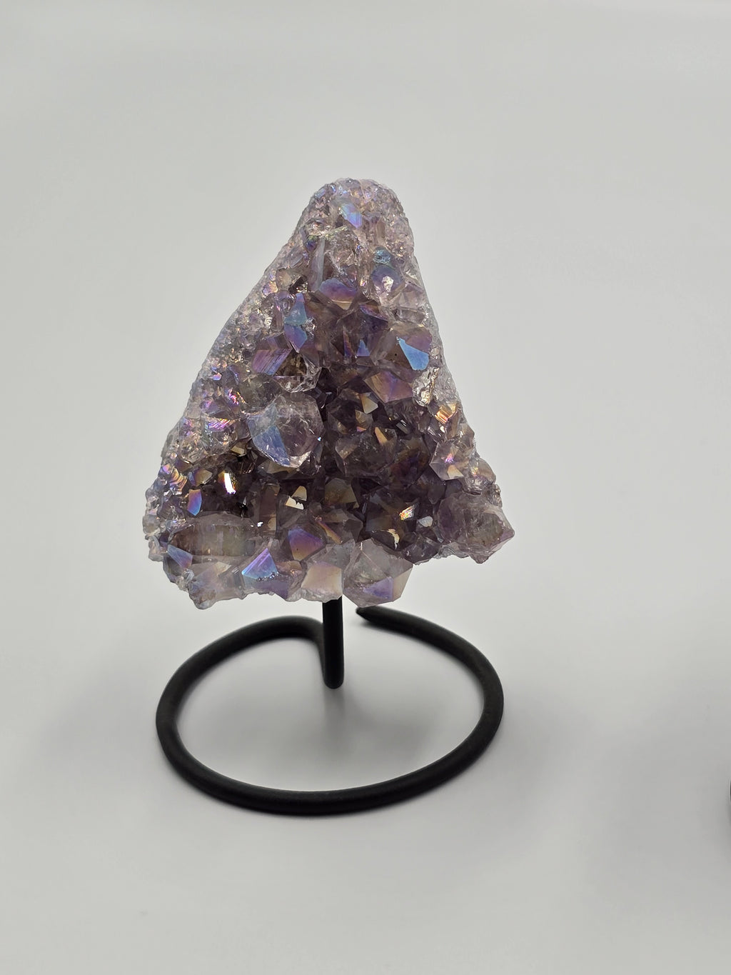 Druze Améthyste & Quartz Aura Perlé sur Présentoir - Qualité Extra 14 cm