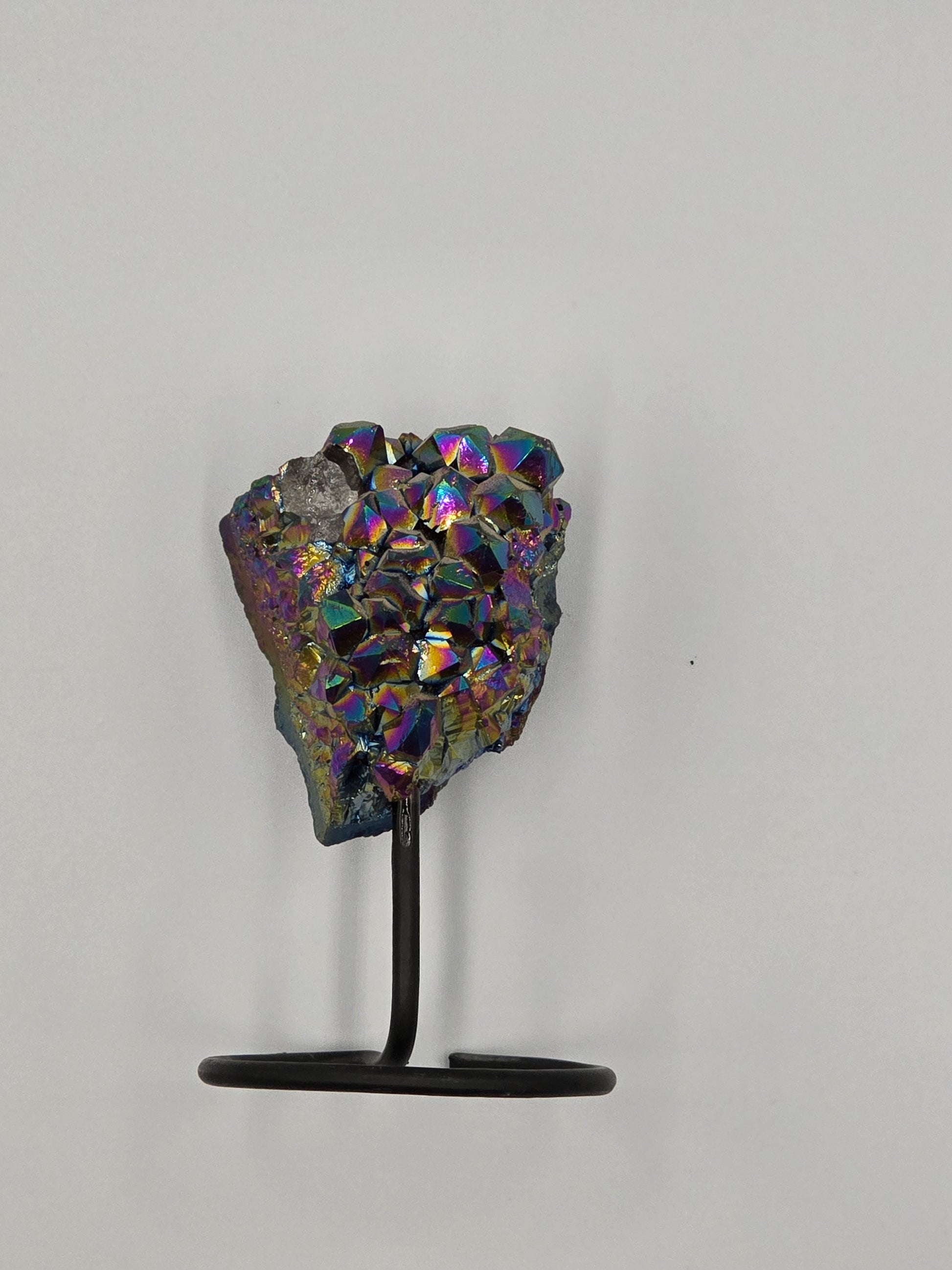 Druze Améthyste & Quartz Aura Perlé sur Présentoir - Qualité Extra 14 cm