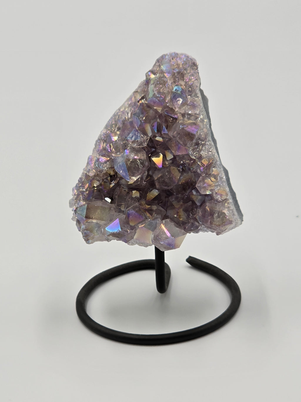 Druze Améthyste & Quartz Aura Perlé sur Présentoir - Qualité Extra 14 cm