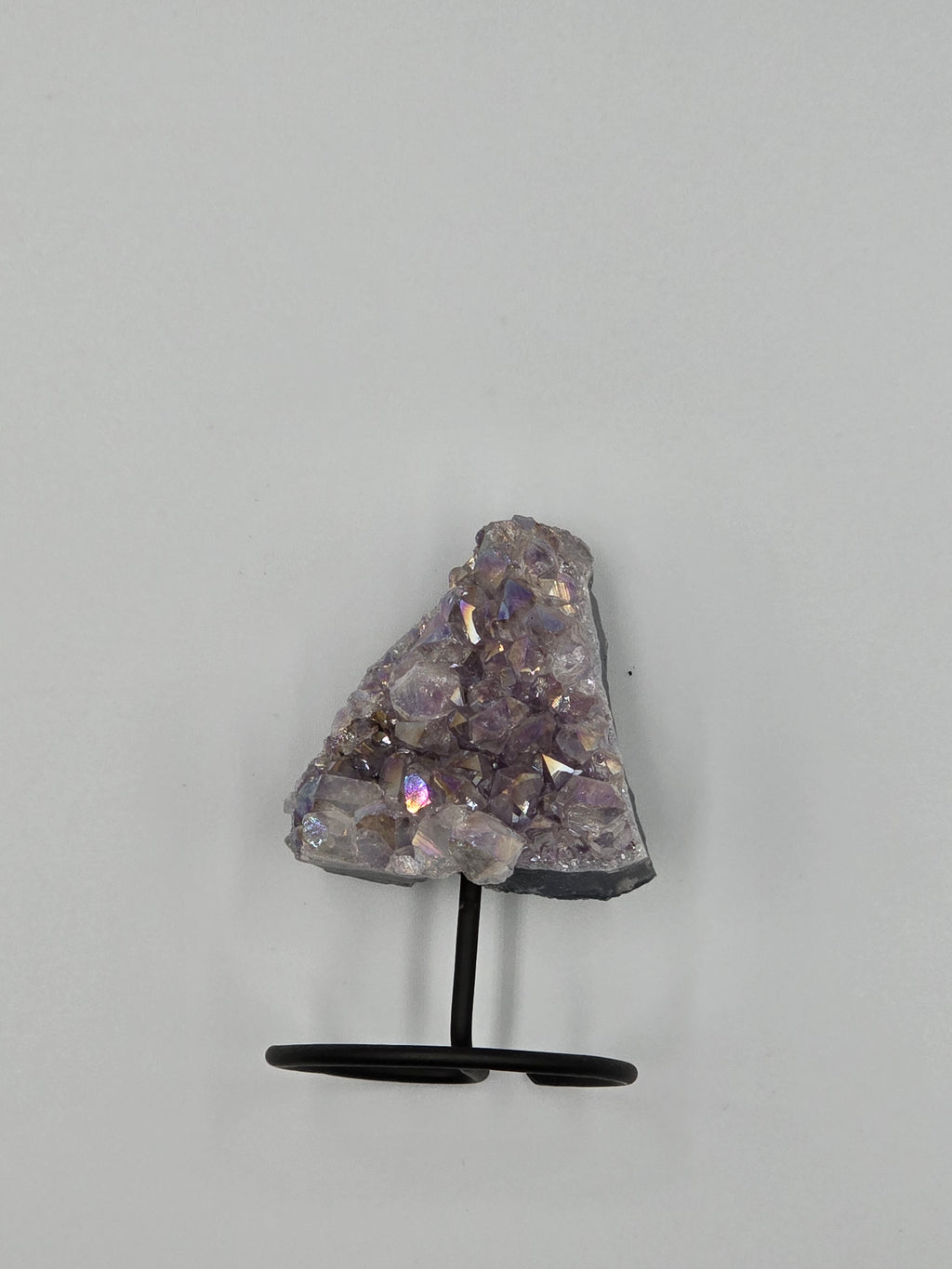 Druze Améthyste & Quartz Aura Perlé sur Présentoir - Qualité Extra 14 cm