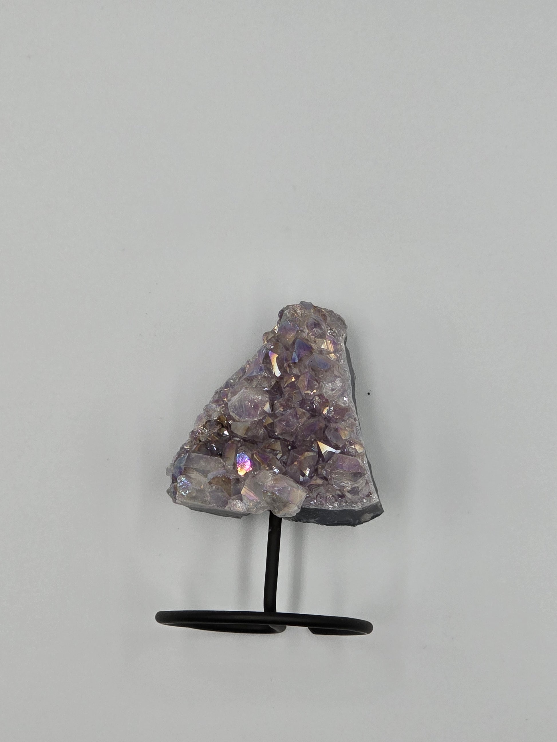 Druze Améthyste & Quartz Aura Perlé sur Présentoir - Qualité Extra 14 cm