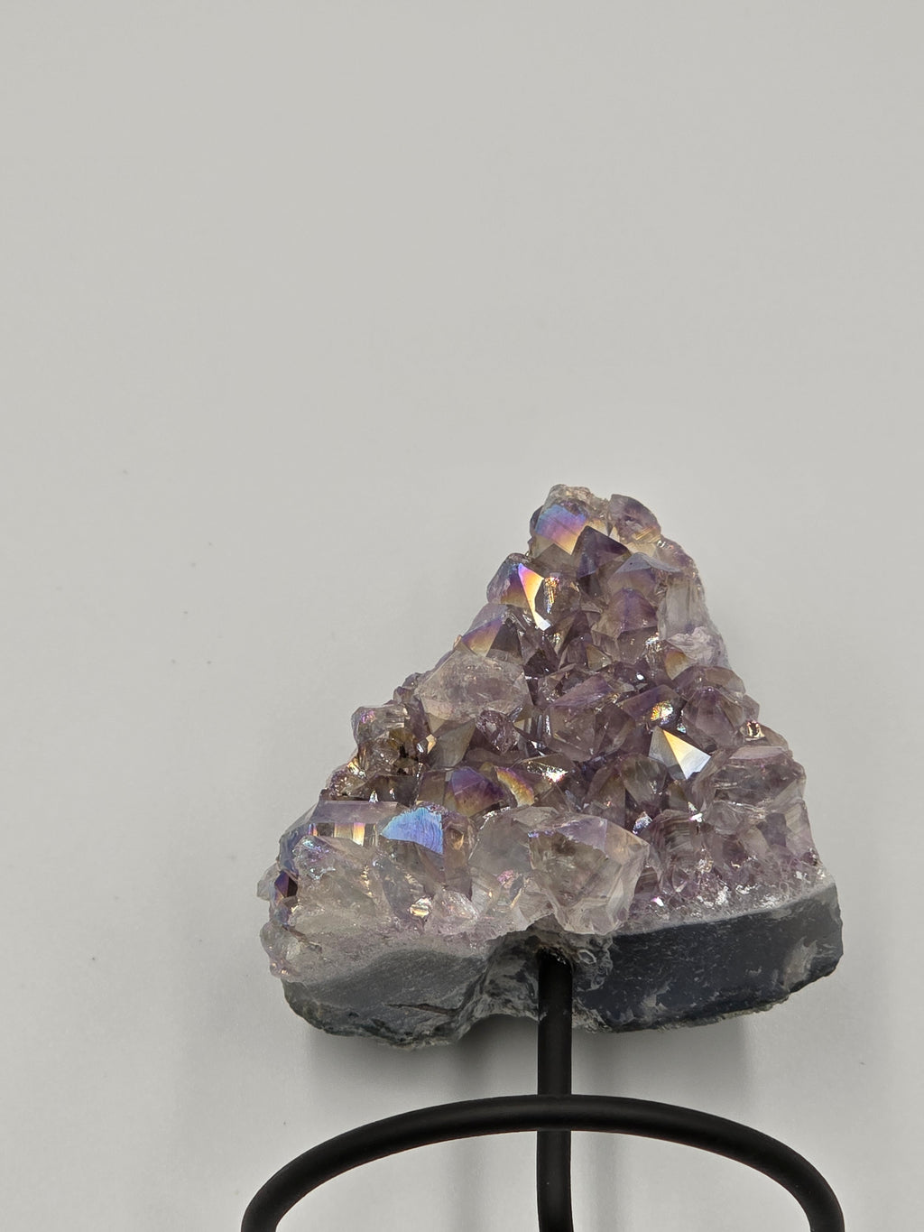 Druze Améthyste & Quartz Aura Perlé sur Présentoir - Qualité Extra 14 cm
