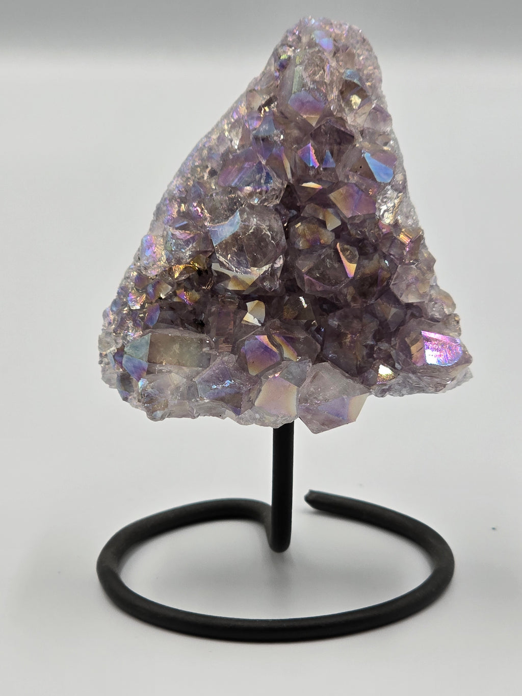 Druze Améthyste & Quartz Aura Perlé sur Présentoir - Qualité Extra 14 cm
