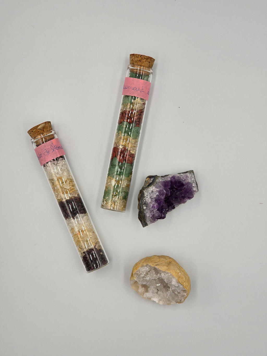 Fiole Aimant à Richesse - Citrine, Aventurine Verte & Jaspe Rouge / Or et Âme Bijoux