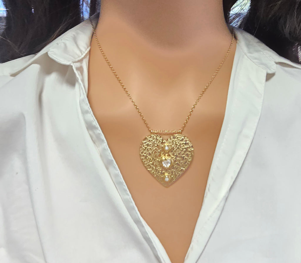 Collier Sautoir JEN Cœur Romantique Pierre DE LUNE Améthyste OR ET AME BIJOUX