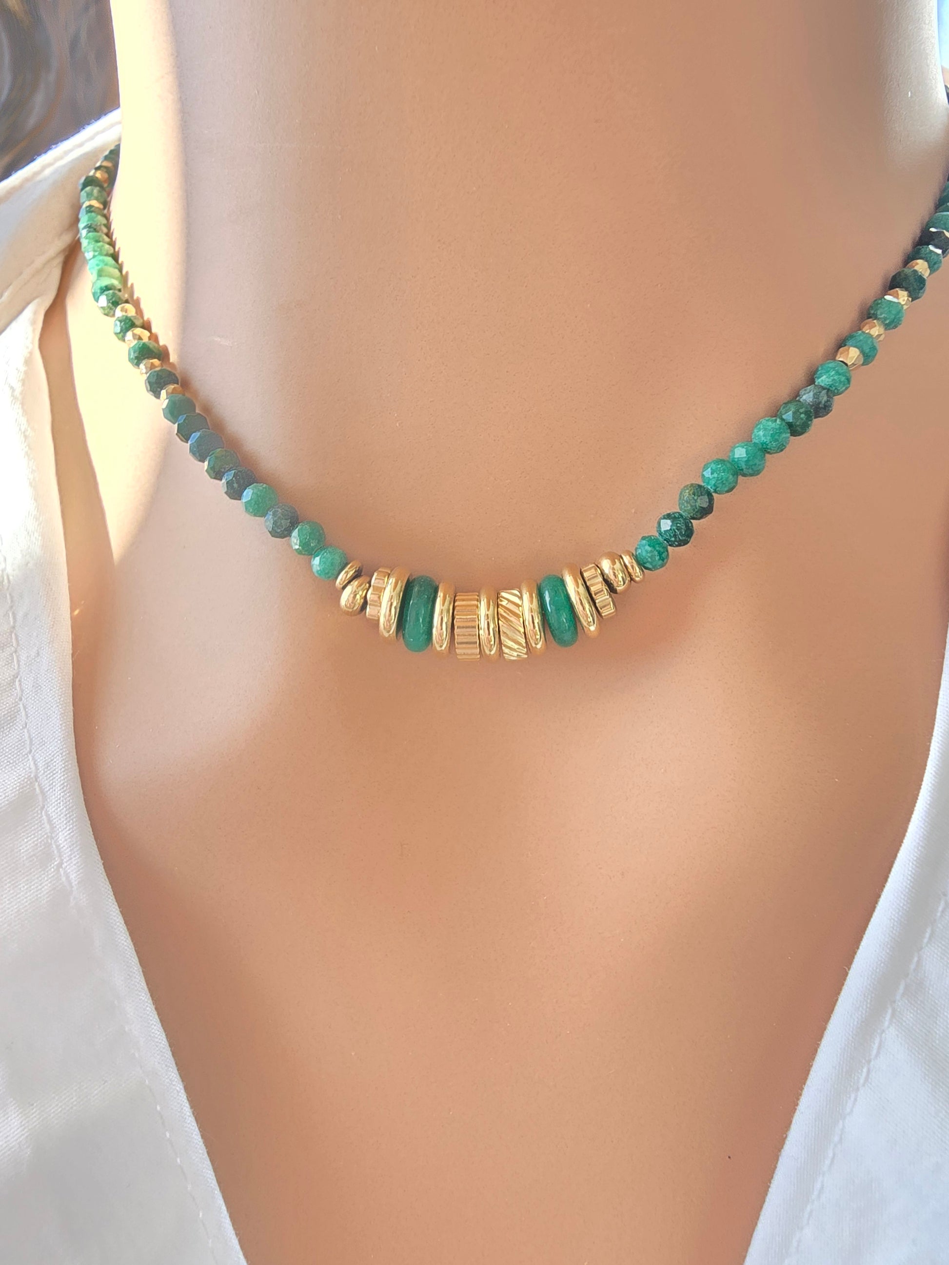 Collier Madisson - Pierres Naturelles & Acier Inoxydable | Lithothérapie Or et Ame Bijoux