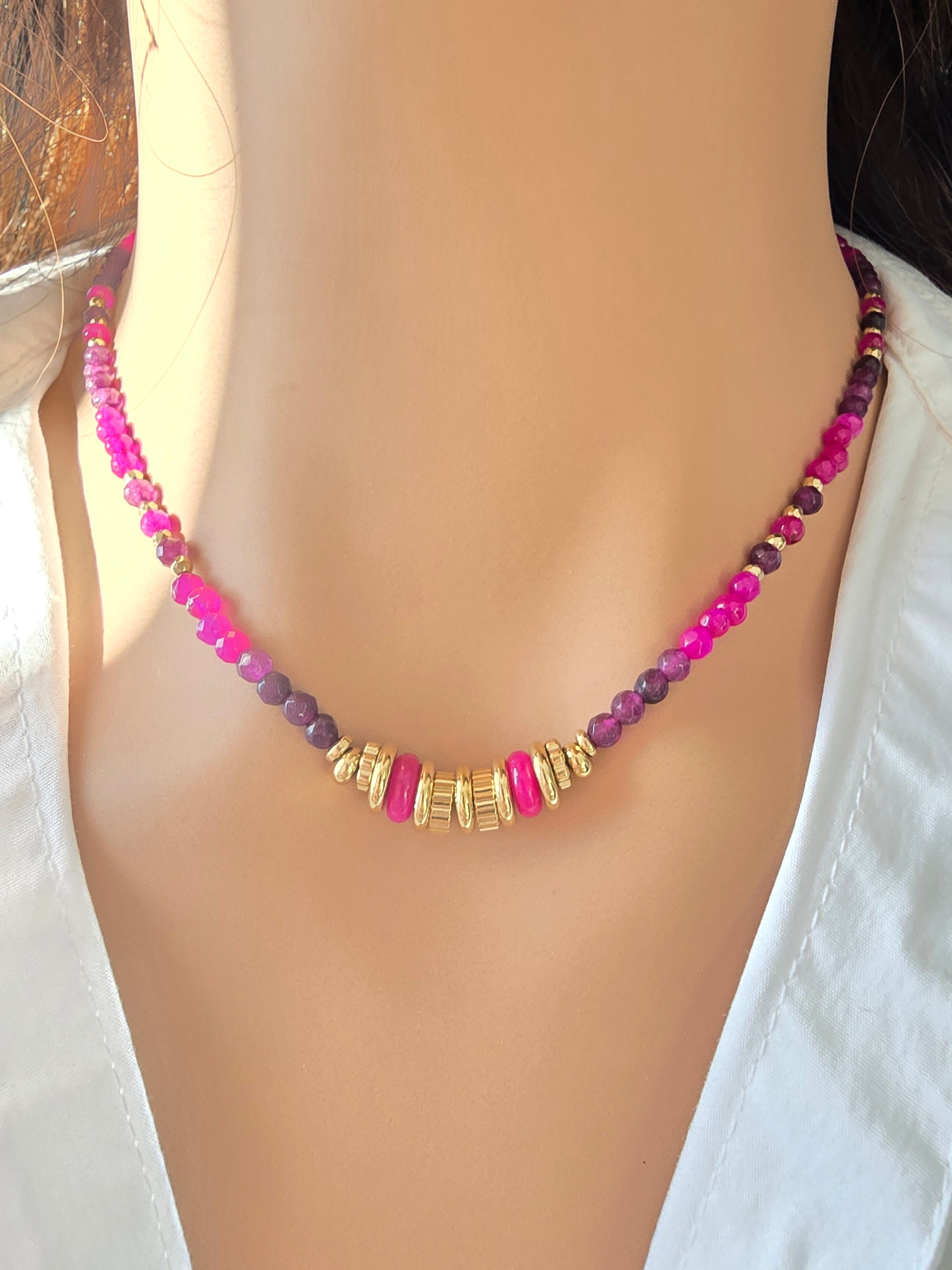 Collier Madisson - Pierres Naturelles & Acier Inoxydable | Lithothérapie Or et Ame Bijoux