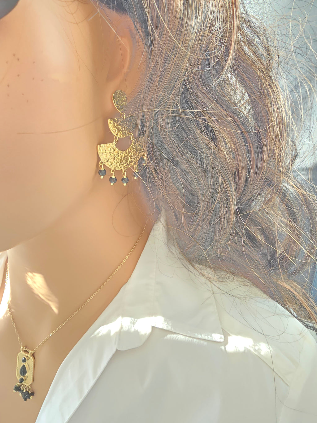 Boucles d'oreilles Wanda  - Créoles Tressées Dorées Acier Inoxydable | Bohème Or et Ame Bijoux