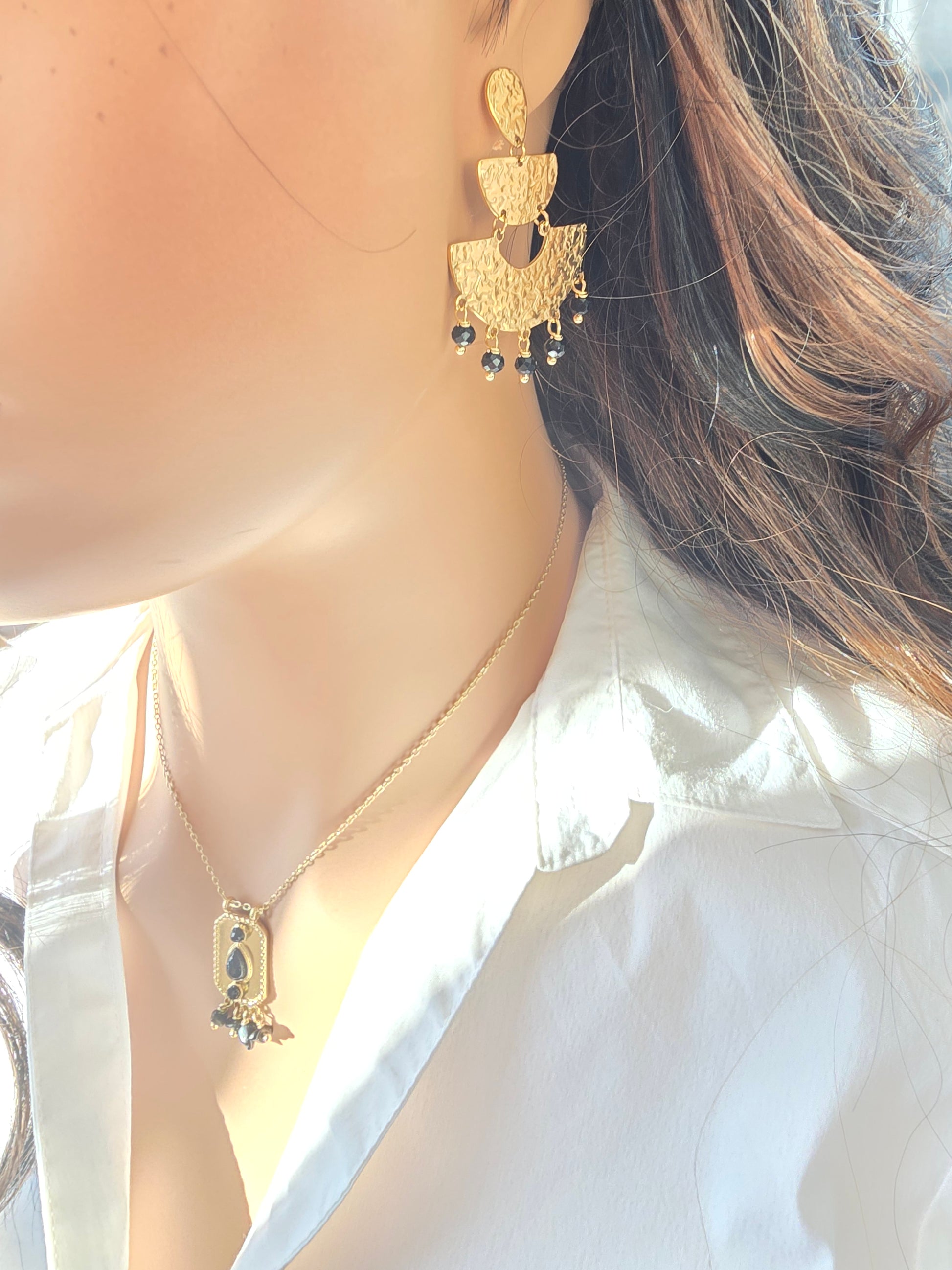 Boucles d'oreilles Wanda  - Créoles Tressées Dorées Acier Inoxydable | Bohème Or et Ame Bijoux