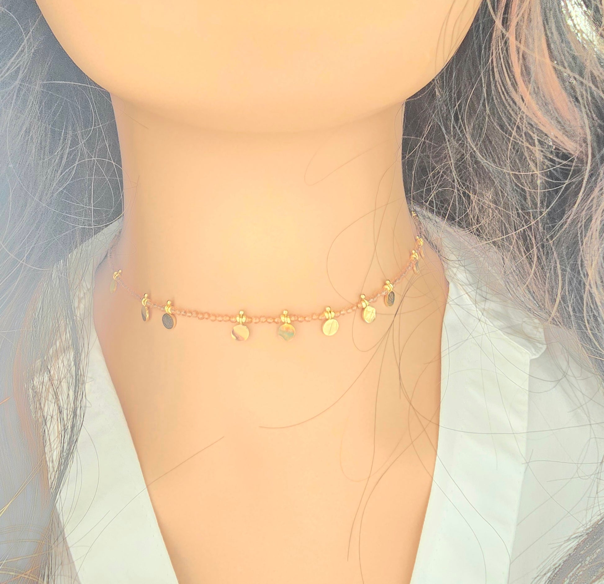 Collier EMILIE - Choker Pâtes de Verre Colorées & Pampilles Acier Inoxydable Or et Ame Bijoux