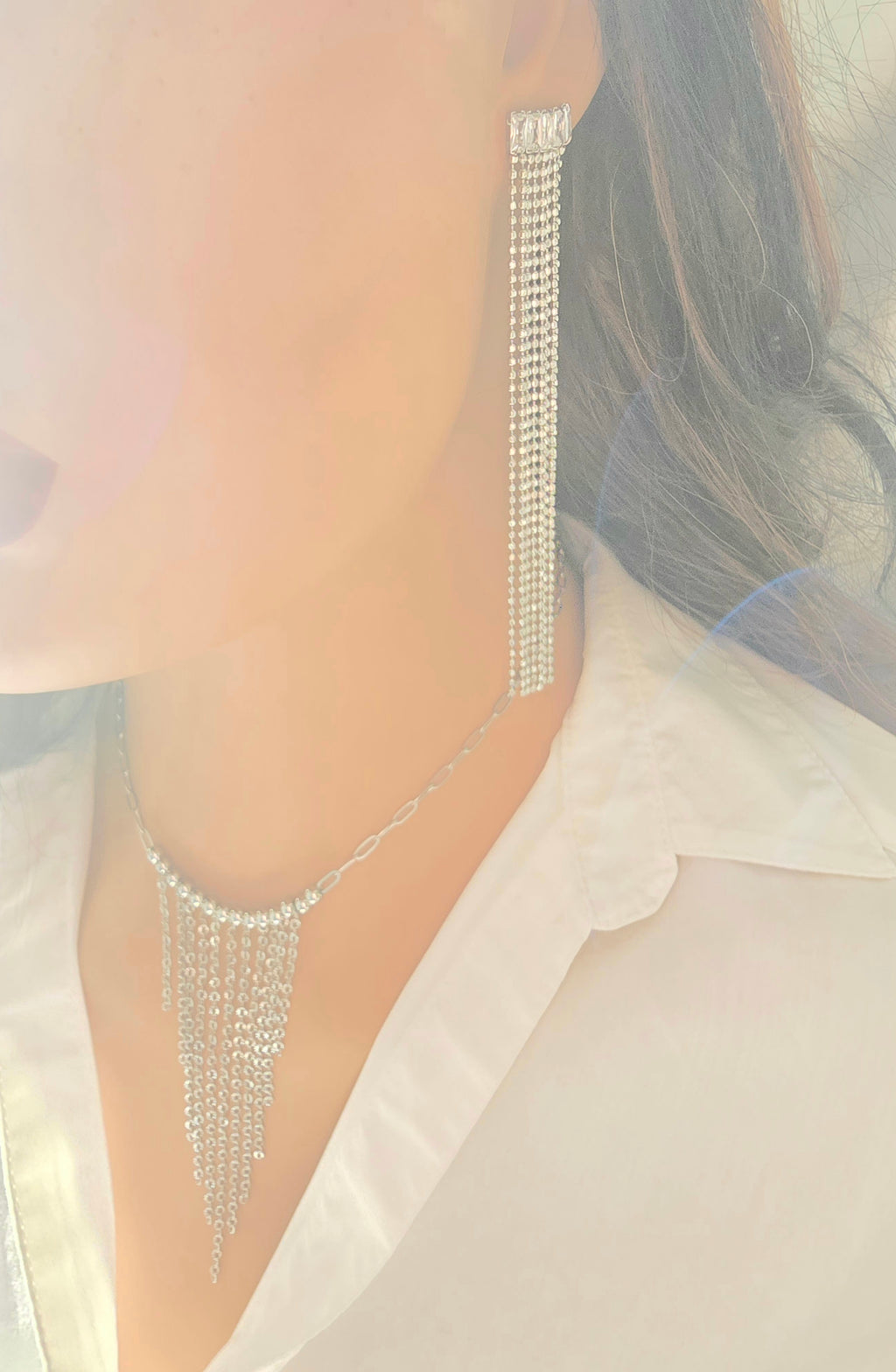 Collier Marjorie - Collier de Soirée Chaînettes & Perles Acier Inoxydable Or et Ame Bijoux