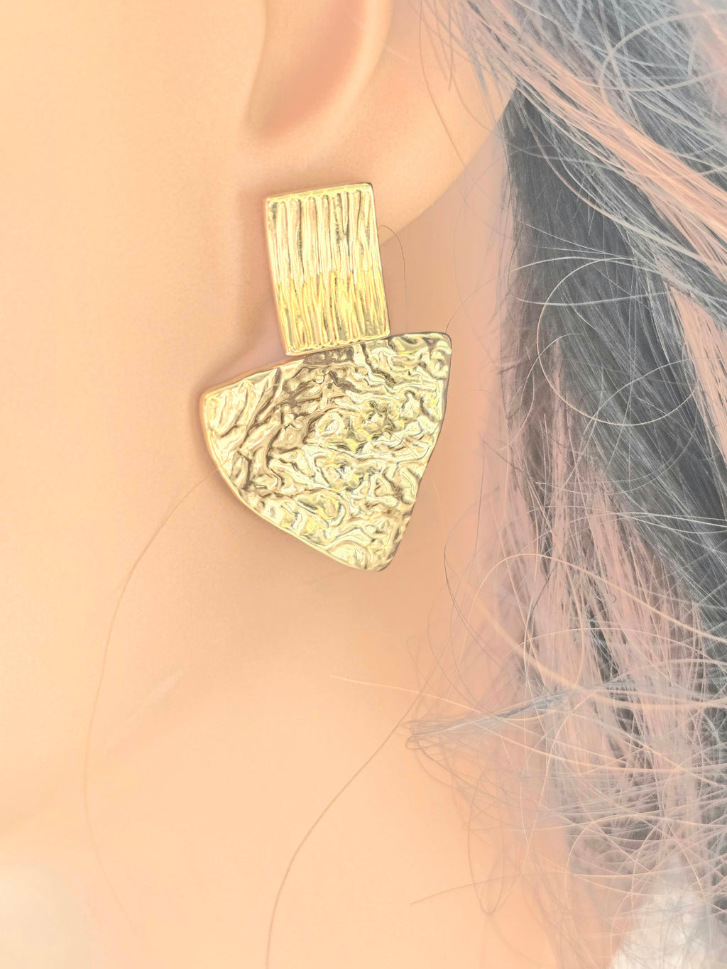 Boucles d'oreilles Jessi - Puces Géométriques Graphiques Acier Inoxydable Or et Ame Bijoux