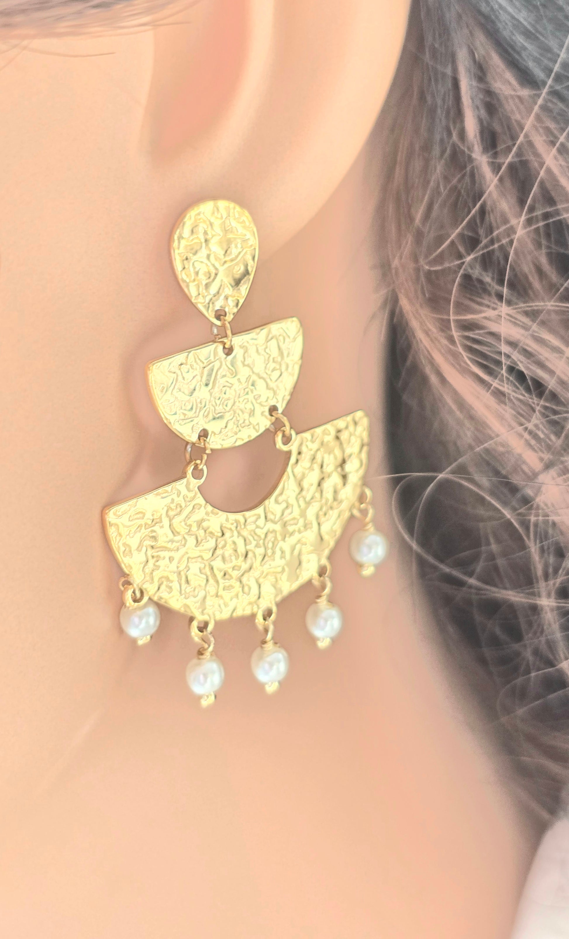 Boucles d'oreilles Wanda  - Créoles Tressées Dorées Acier Inoxydable | Bohème Or et Ame Bijoux