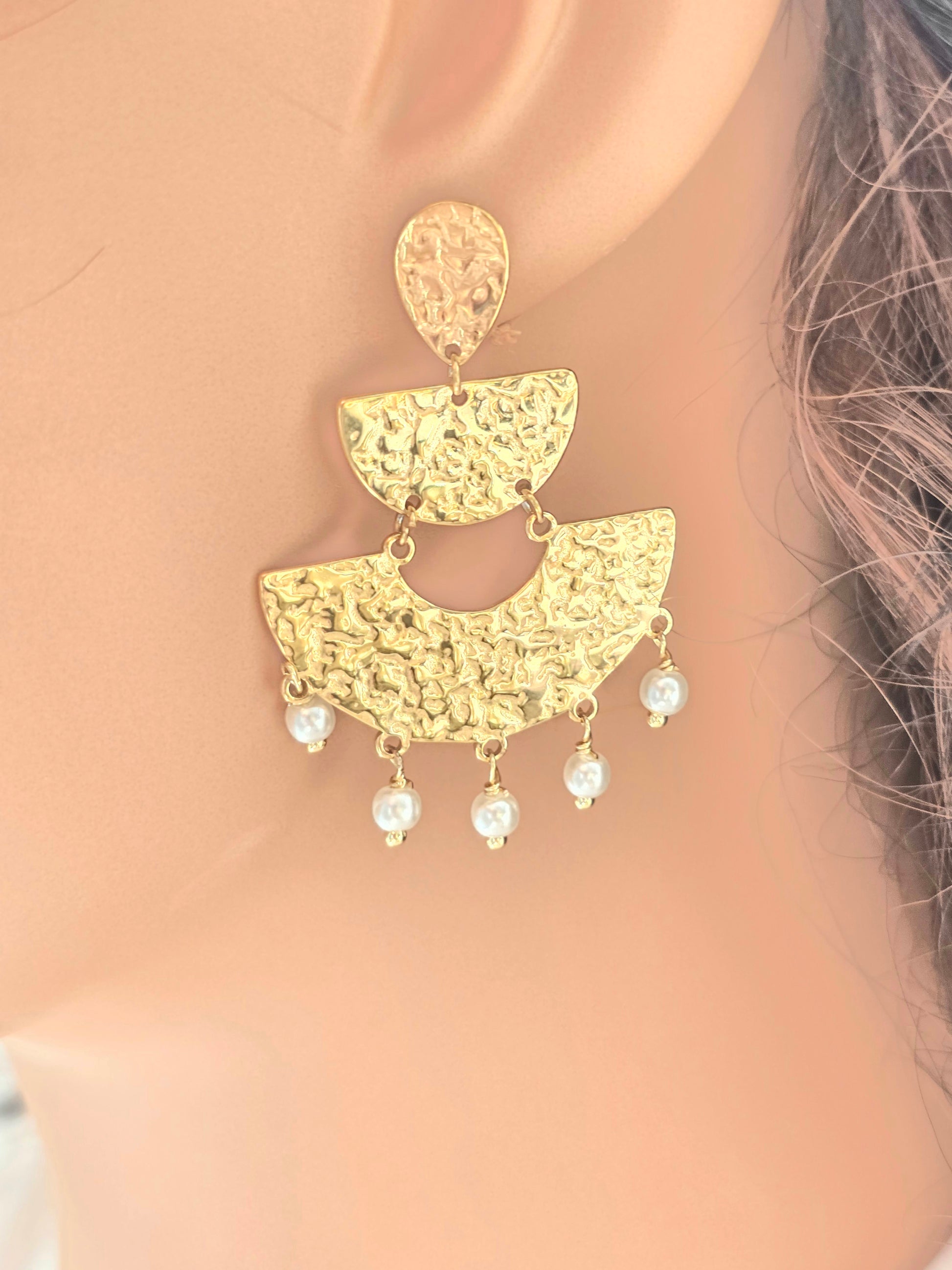 Boucles d'oreilles Wanda  - Créoles Tressées Dorées Acier Inoxydable | Bohème Or et Ame Bijoux