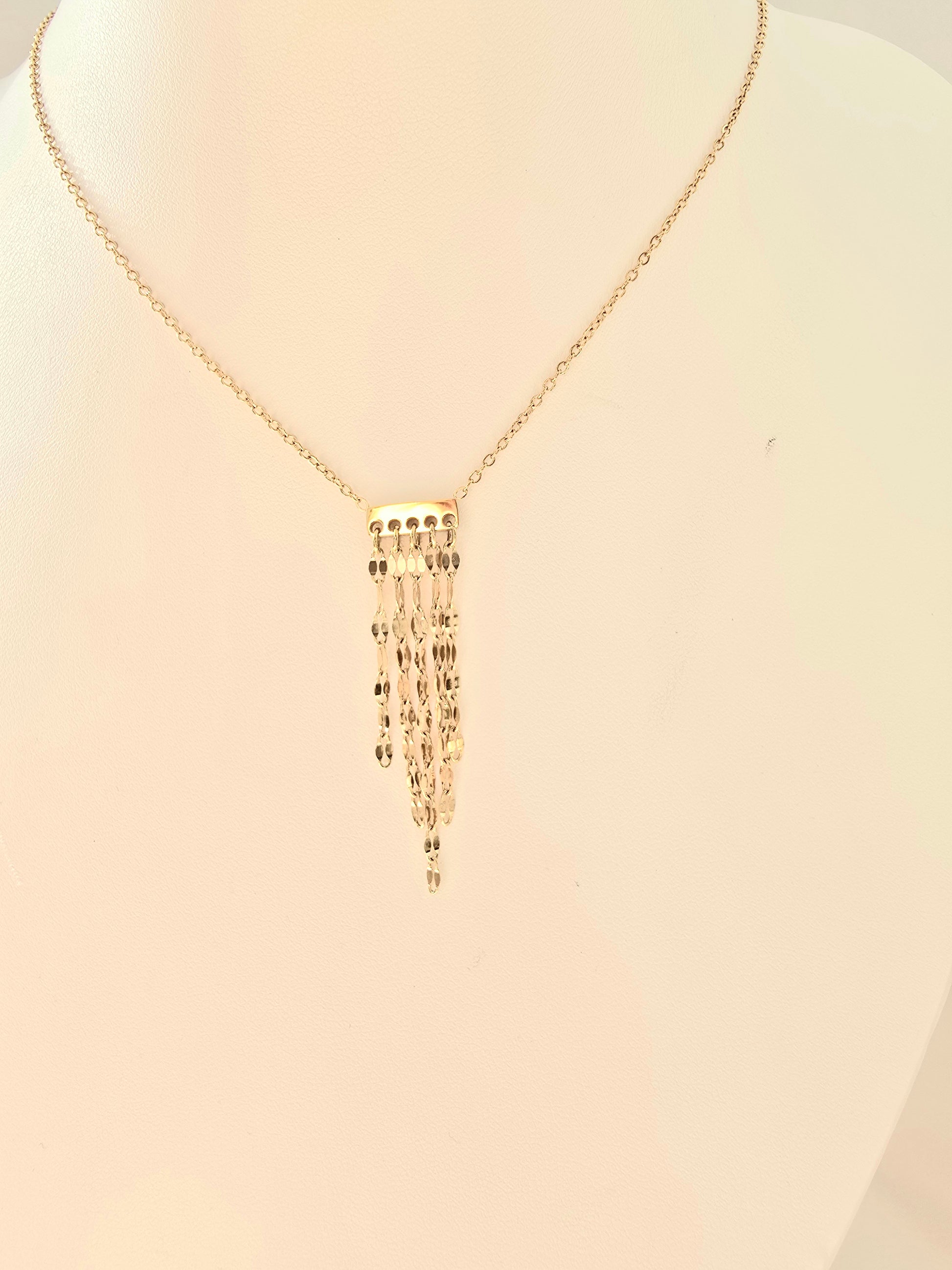 Collier Louane  - Pendentif 5 Chaînettes Acier Inoxydable | Élégant Or et Ame Bijoux