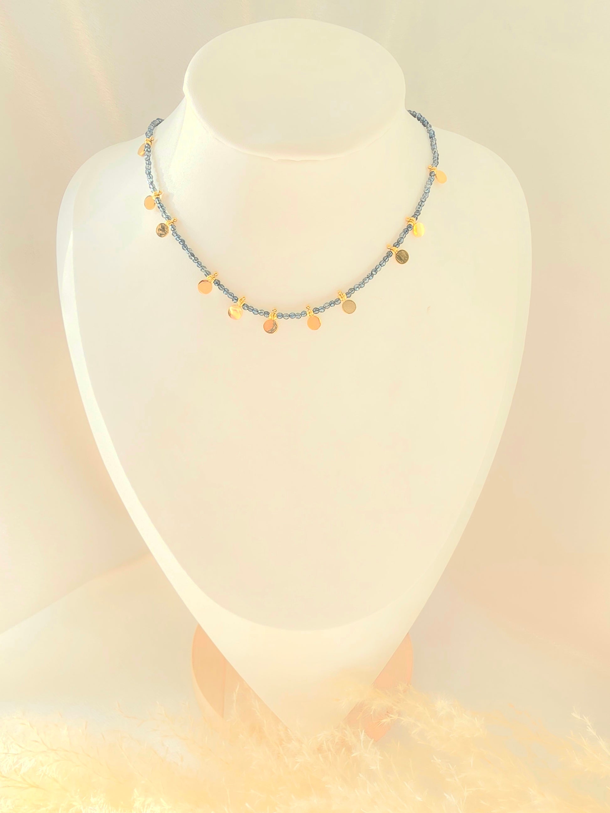 Collier EMILIE - Choker Pâtes de Verre Colorées & Pampilles Acier Inoxydable Or et Ame Bijoux