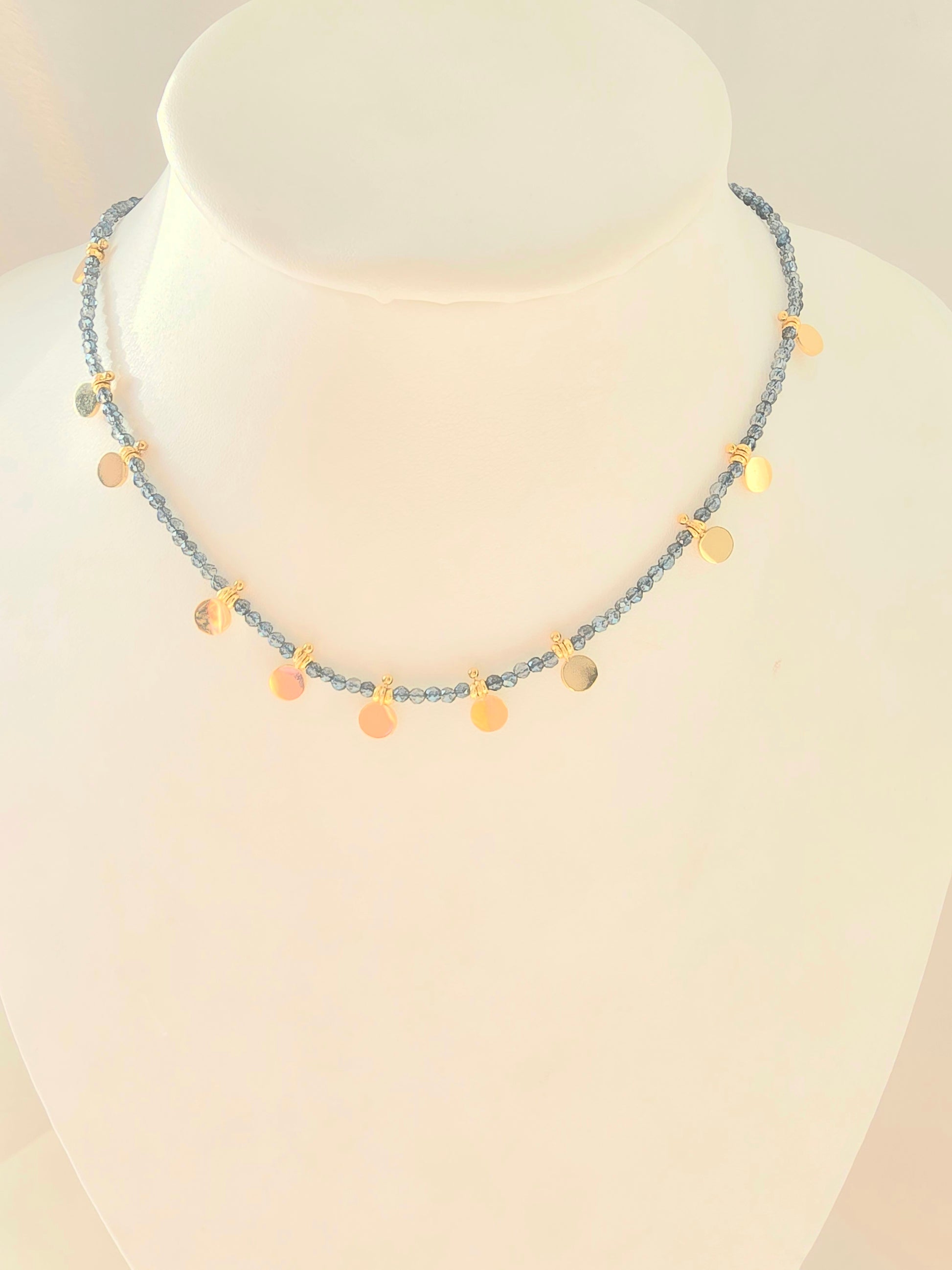 Collier EMILIE - Choker Pâtes de Verre Colorées & Pampilles Acier Inoxydable Or et Ame Bijoux