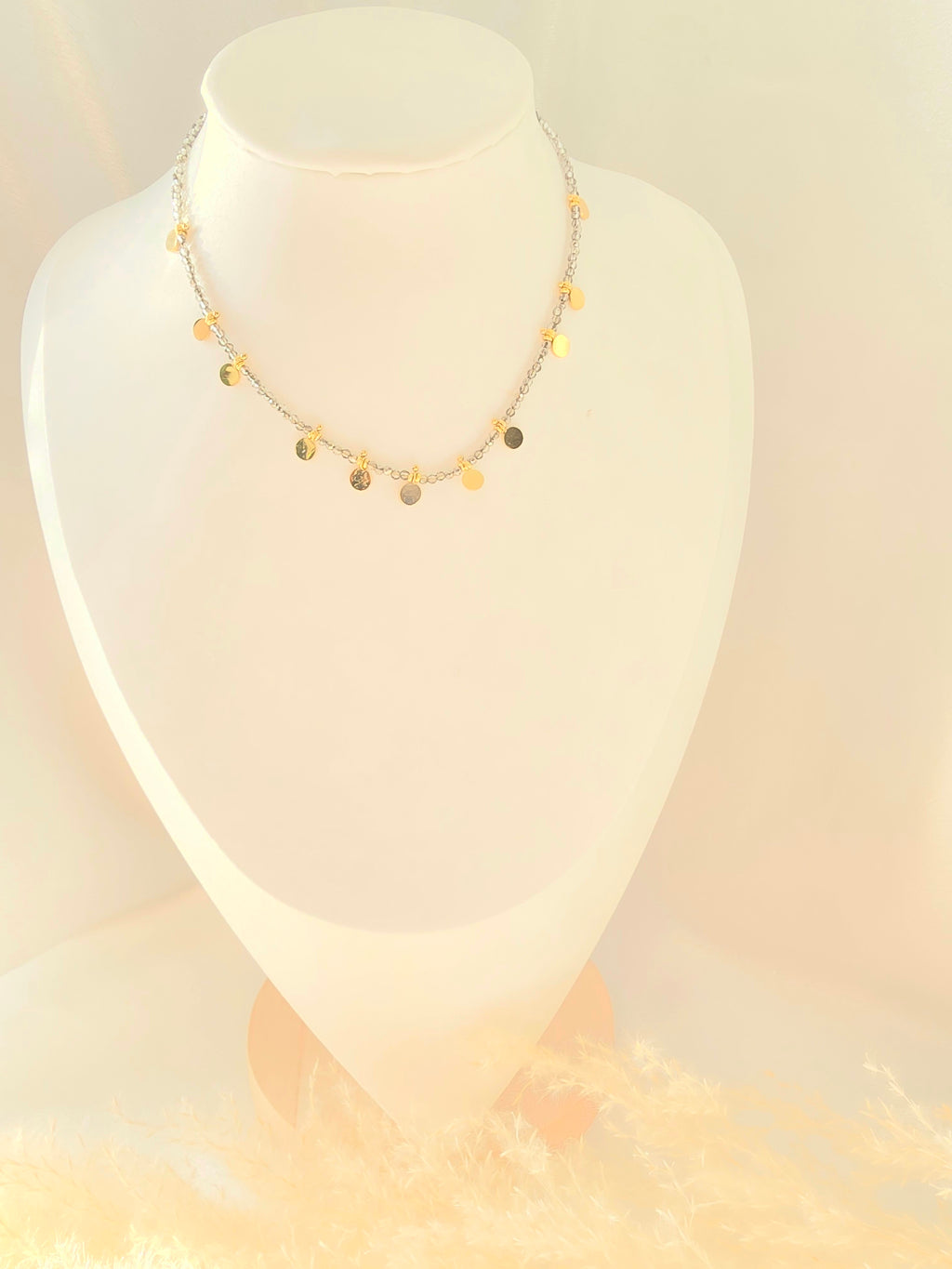 Collier EMILIE - Choker Pâtes de Verre Colorées & Pampilles Acier Inoxydable Or et Ame Bijoux