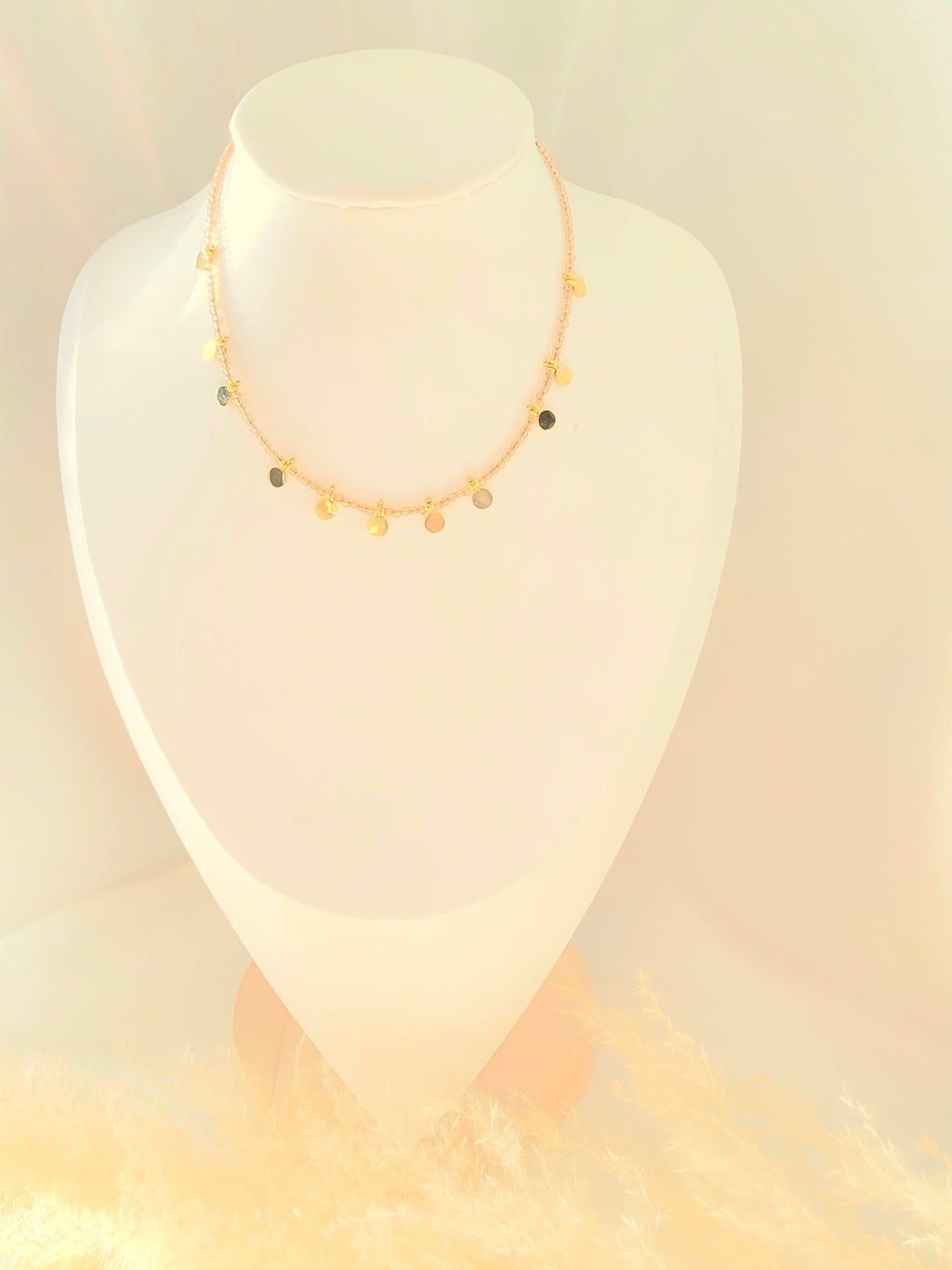 Collier EMILIE - Choker Pâtes de Verre Colorées & Pampilles Acier Inoxydable Or et Ame Bijoux