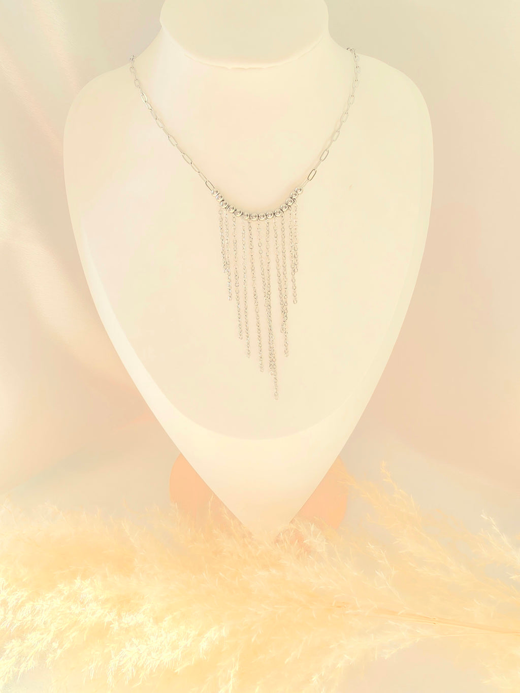 Collier Marjorie - Collier de Soirée Chaînettes & Perles Acier Inoxydable Or et Ame Bijoux