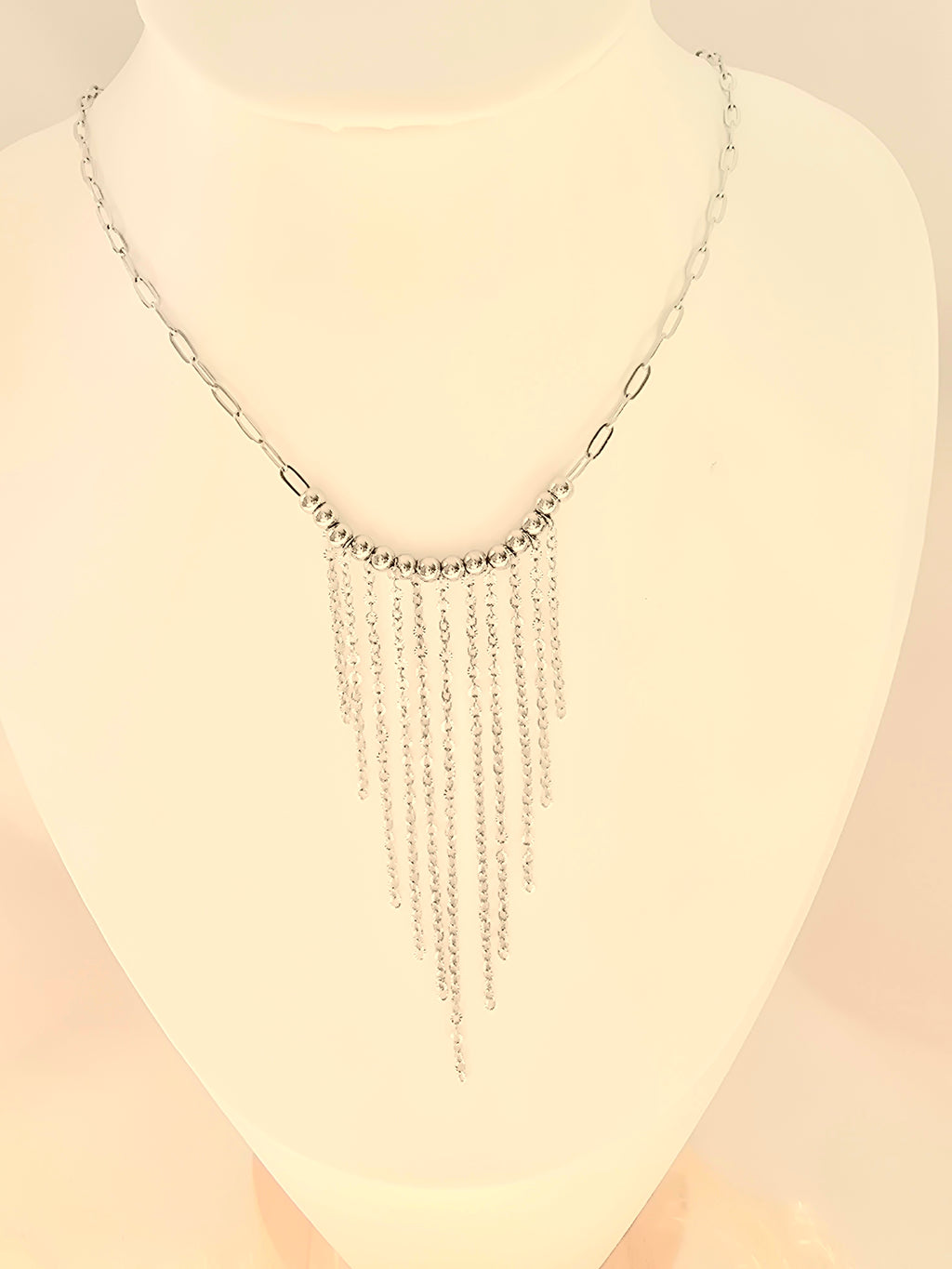 Collier Marjorie - Collier de Soirée Chaînettes & Perles Acier Inoxydable Or et Ame Bijoux