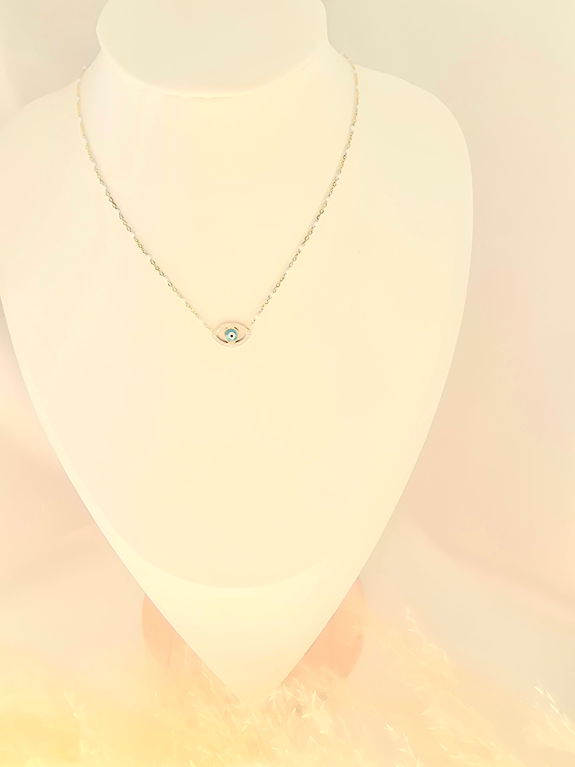 Collier JESS- Œil Tunisien Protecteur & Acier Inoxydable | Talisman Or et Ame Bijoux