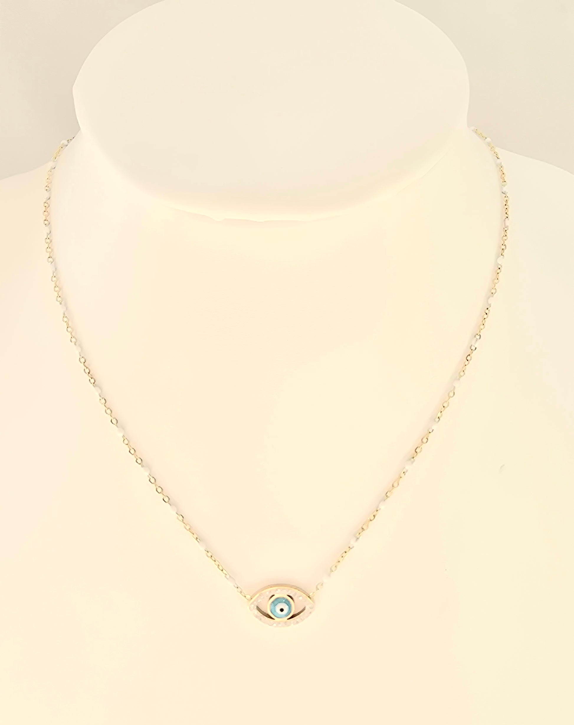 Collier JESS- Œil Tunisien Protecteur & Acier Inoxydable | Talisman Or et Ame Bijoux