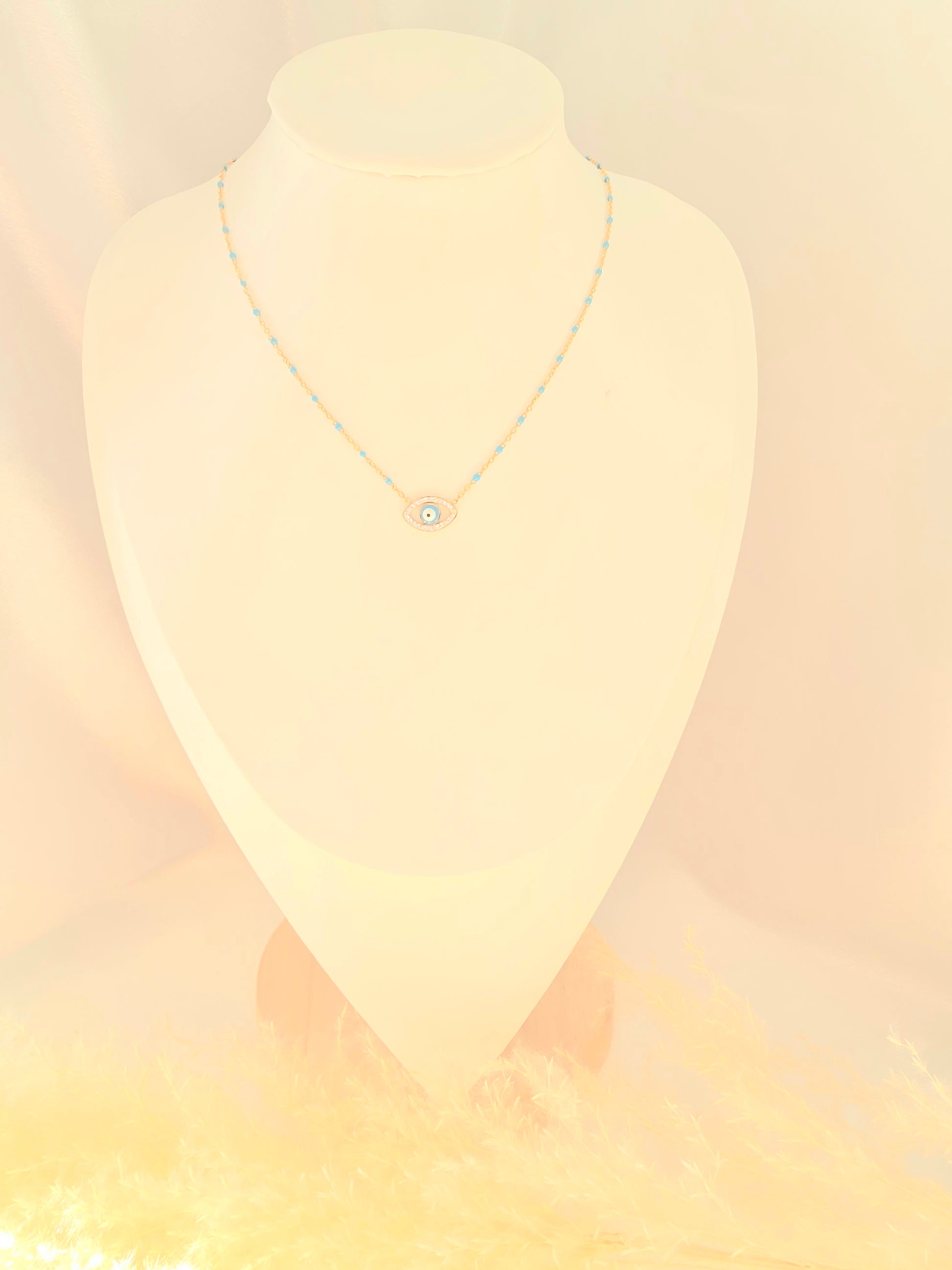 Collier JESS- Œil Tunisien Protecteur & Acier Inoxydable | Talisman Or et Ame Bijoux
