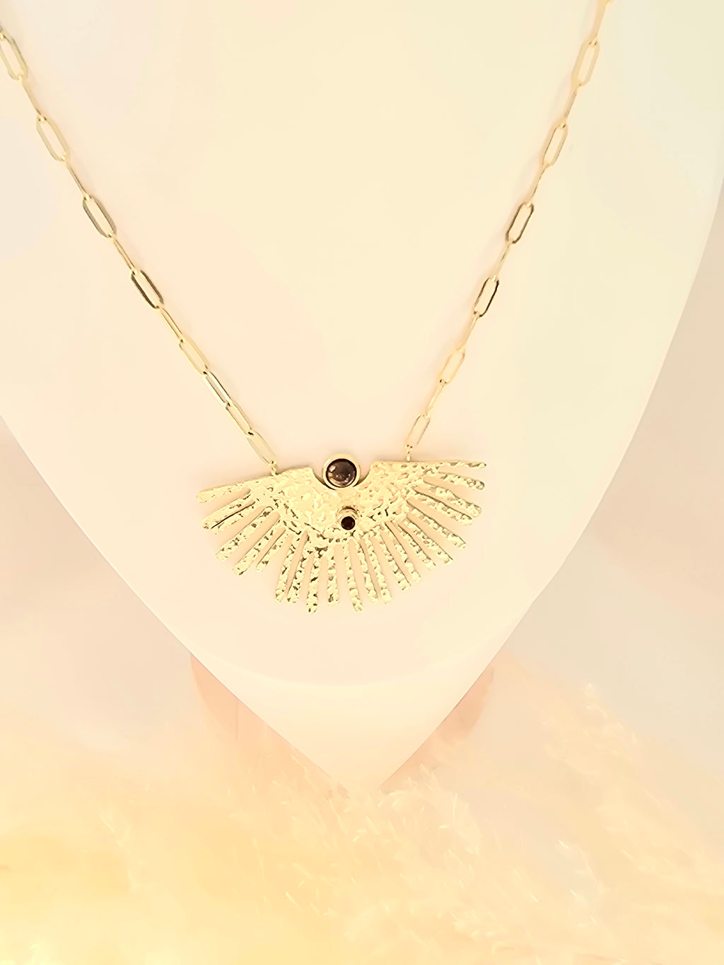 Collier JANI - Sautoir Long Pierres Naturelles Œil de Tigre Aventurine Améthyste Or et Ame Bijoux