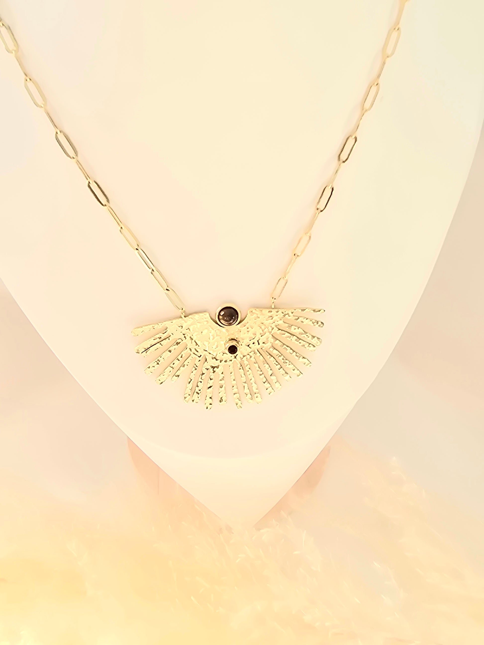 Collier JANI - Sautoir Long Pierres Naturelles Œil de Tigre Aventurine Améthyste Or et Ame Bijoux