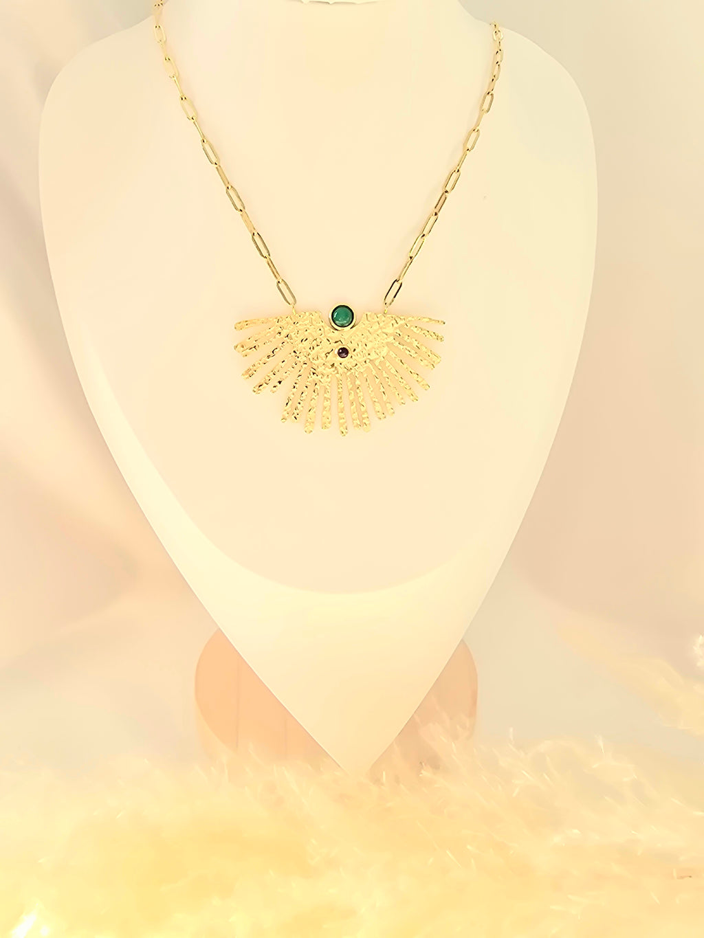 Collier JANI - Sautoir Long Pierres Naturelles Œil de Tigre Aventurine Améthyste Or et Ame Bijoux