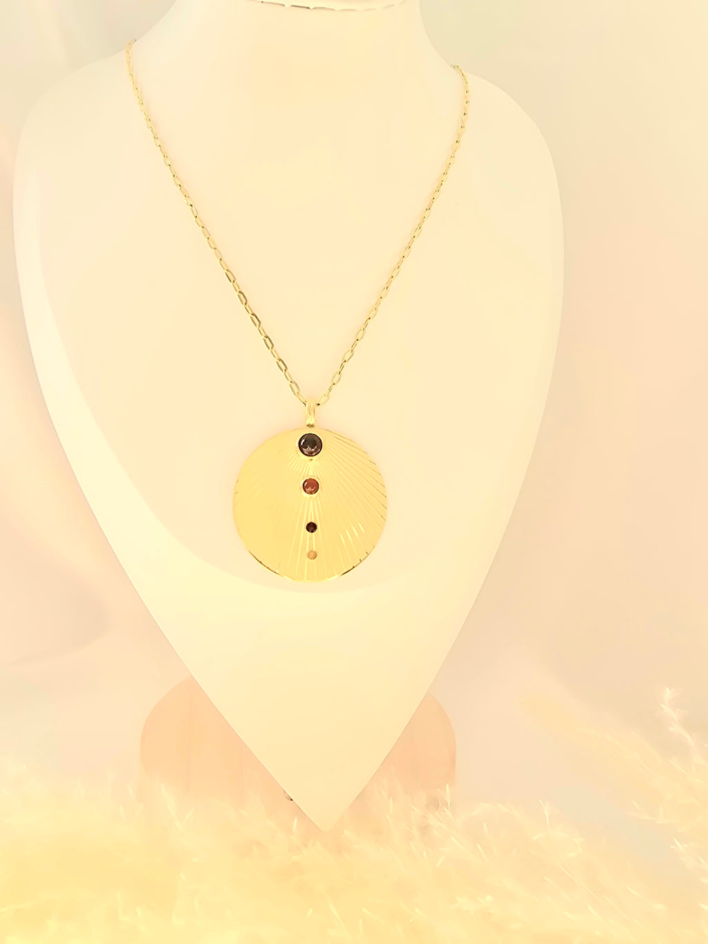 Collier Jack - Sautoir Soleil Rayonnant Œil de Tigre & Agate Bleue | Bohème Or et Ame Bijoux