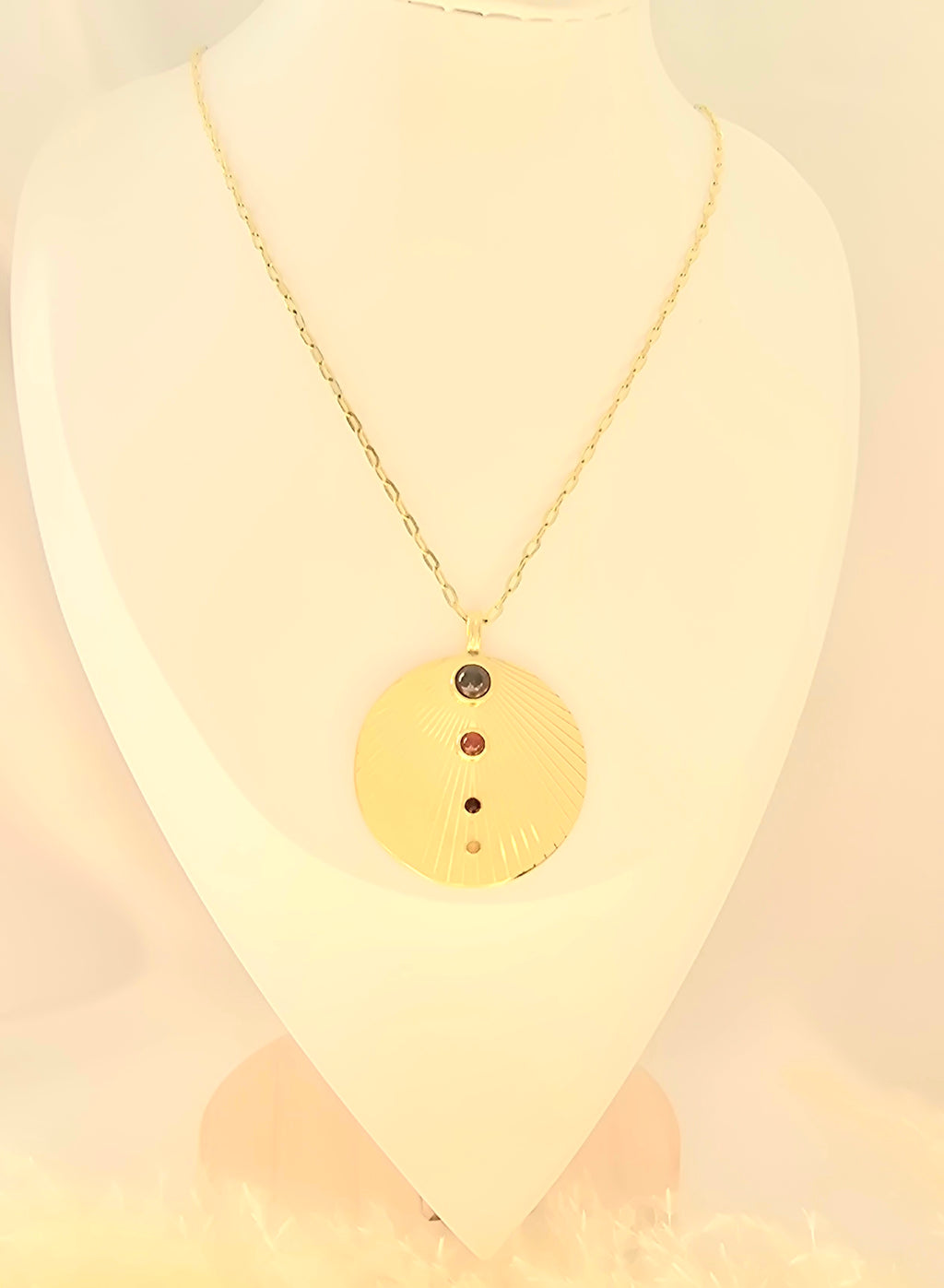 Collier Jack - Sautoir Soleil Rayonnant Œil de Tigre & Agate Bleue | Bohème Or et Ame Bijoux