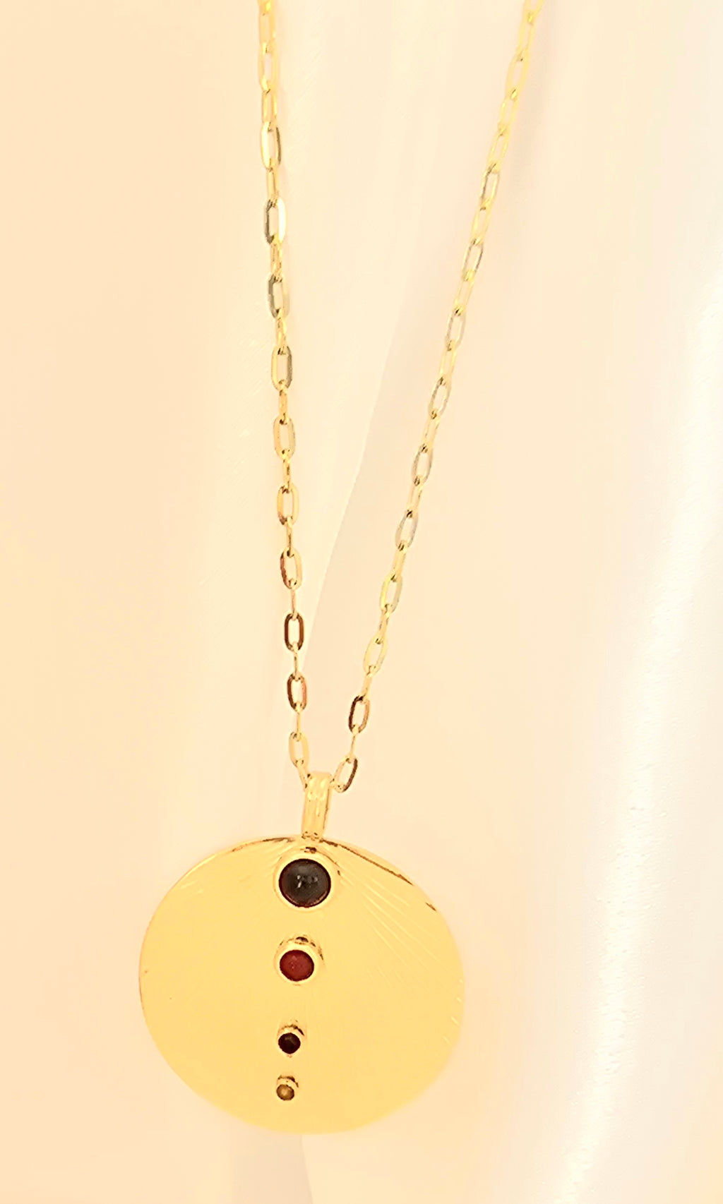 Collier Jack - Sautoir Soleil Rayonnant Œil de Tigre & Agate Bleue | Bohème Or et Ame Bijoux