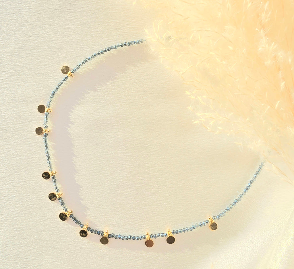 Collier EMILIE - Choker Pâtes de Verre Colorées & Pampilles Acier Inoxydable Or et Ame Bijoux